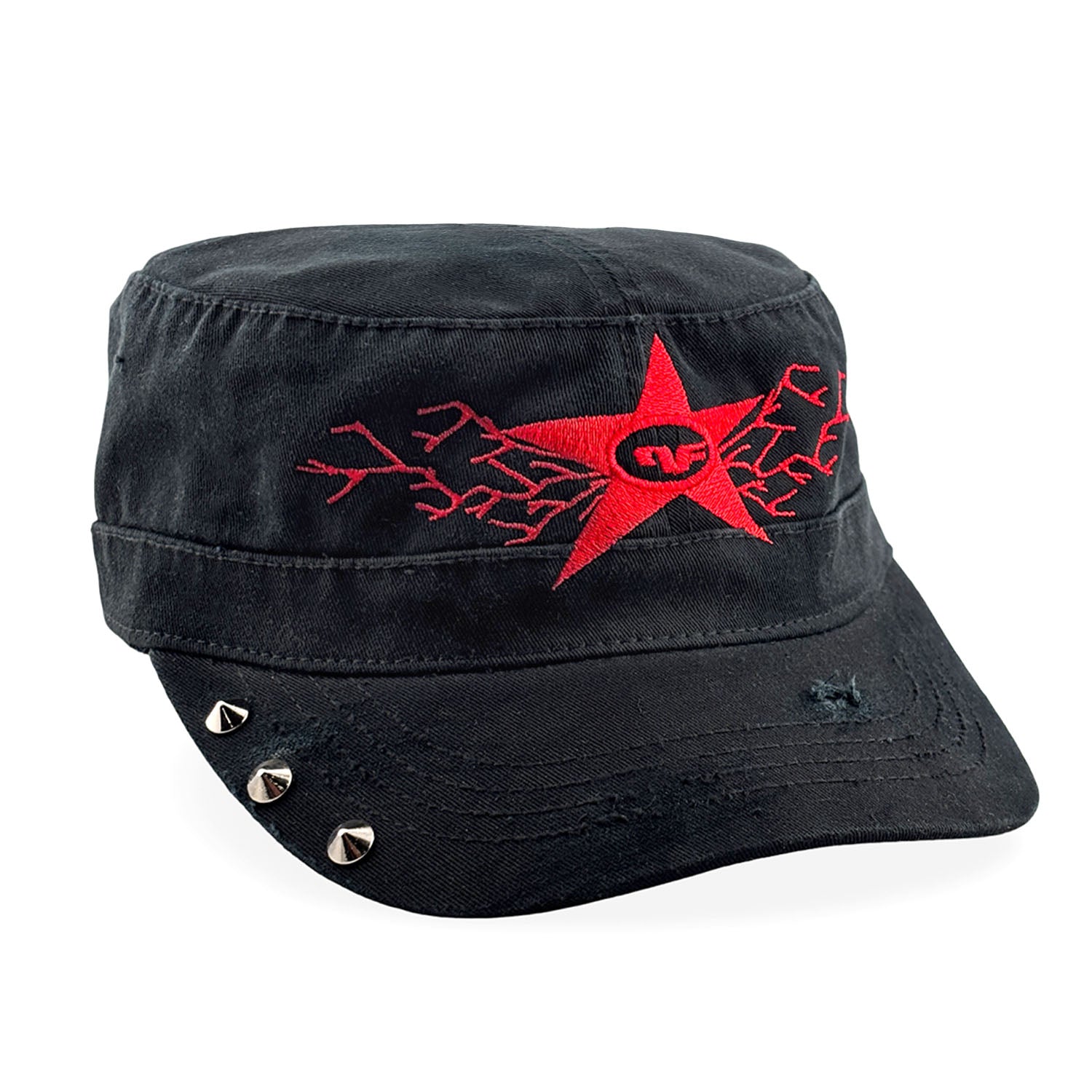 Comrade Hat - Red / White Hat Personal Fears Personal Fears Comrade Hat - Black / Red - Distressed with Studs