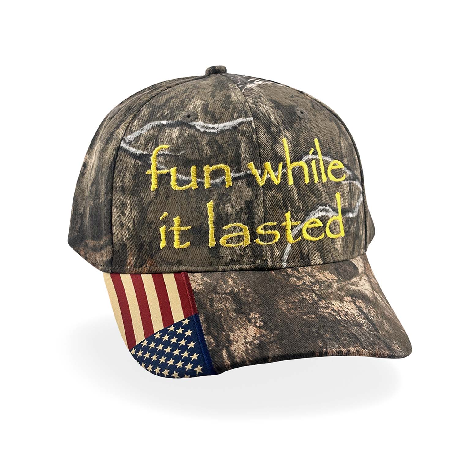 USA Hat - Woodland Camo Hat Personal Fears Personal Fears USA Hat | Fun While It Lasted | Adjustable Tree Camo Hunting Hat