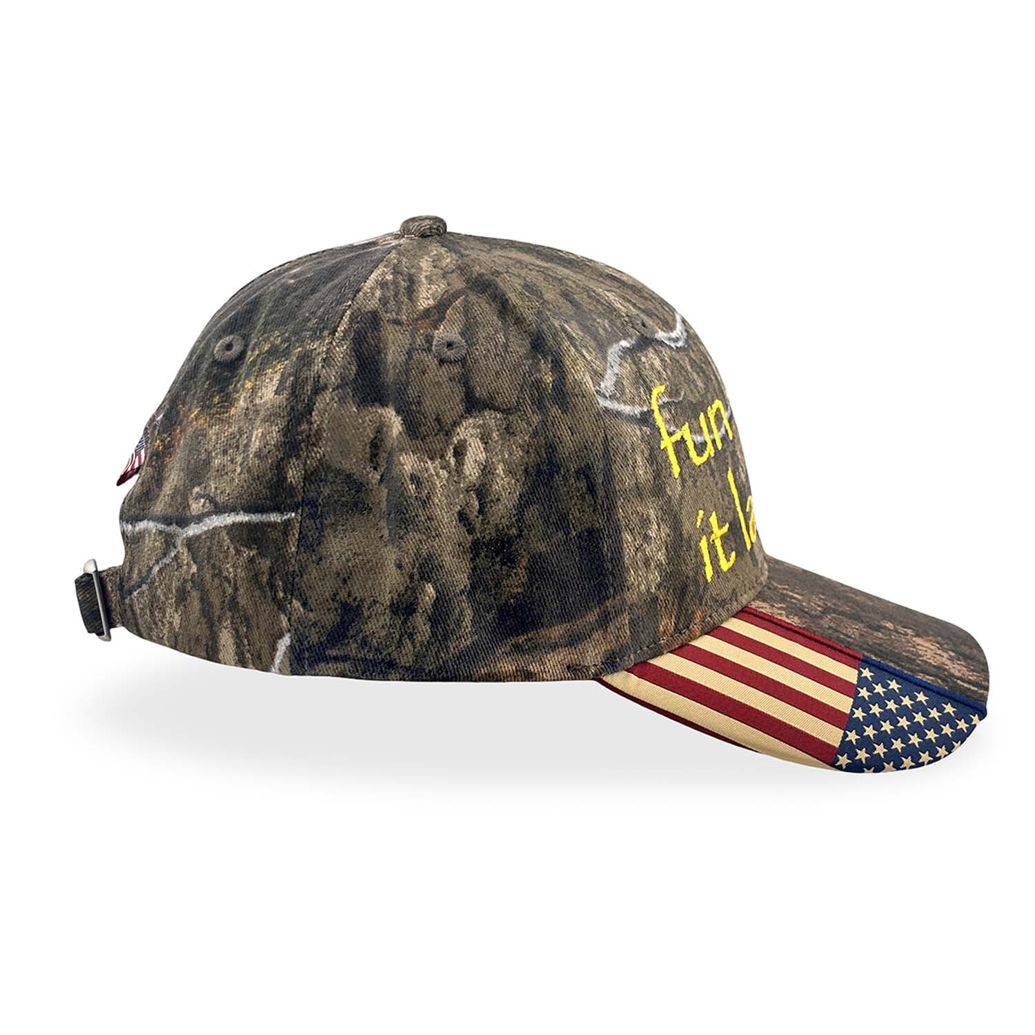 USA Hat - Woodland Camo Hat Personal Fears Personal Fears USA Hat | Fun While It Lasted | Adjustable Tree Camo Hunting Hat