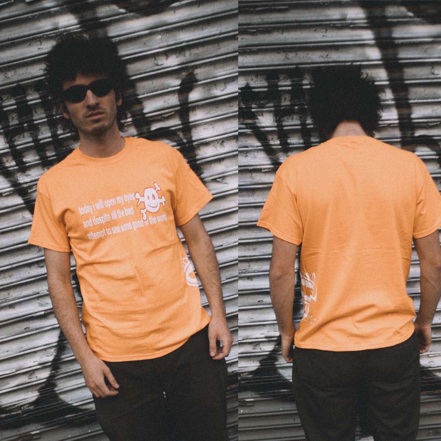 Good Day Tee- Orange shirt Personal Fears Personal Fears Good Day Tee- Orange - Y2K Tees - Vintage Style