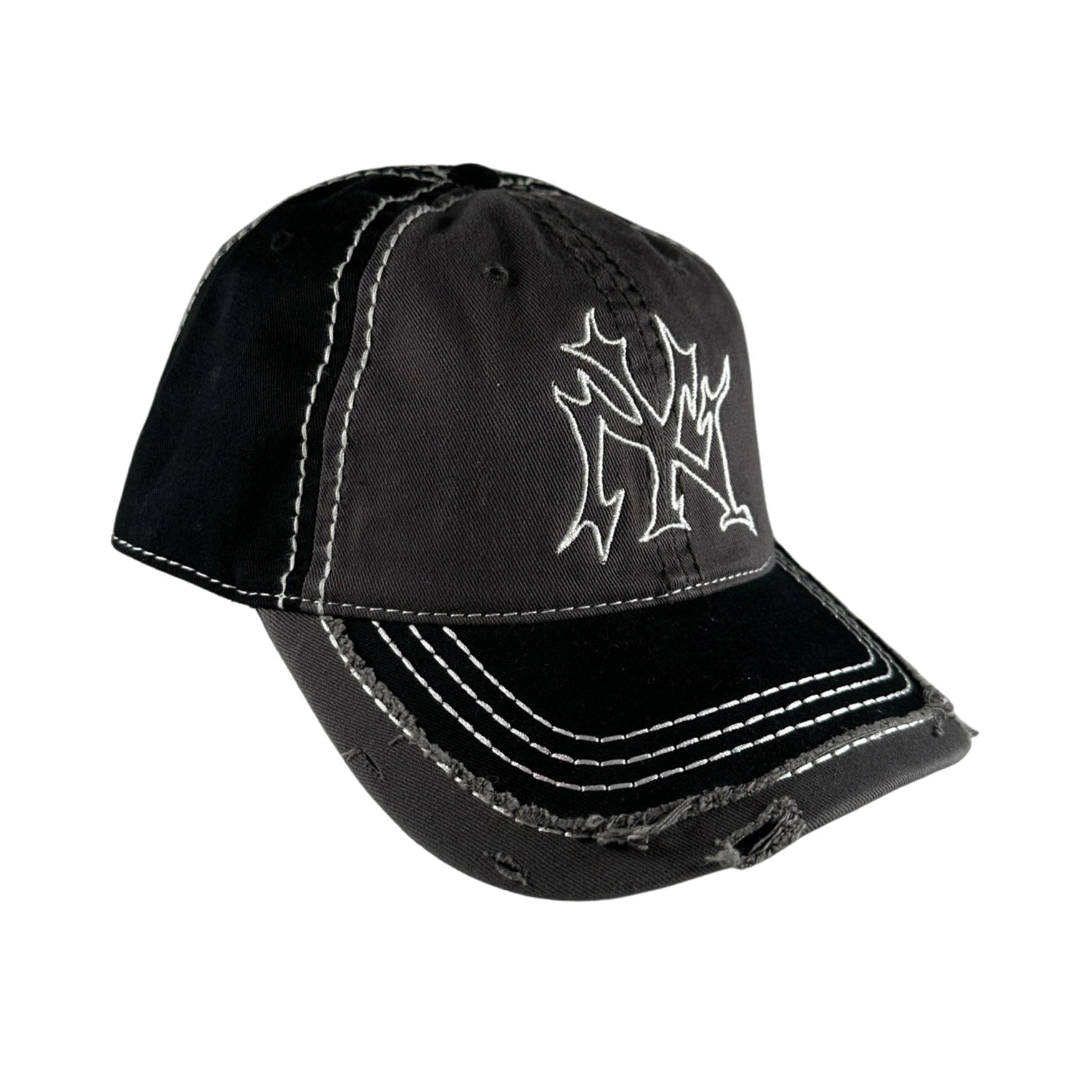 Tribal New York Shop Hat - Charcoal / White Hat Personal Fears Personal Fears Tribal New York Shop Hat - Charcoal / White - Distressed Hat