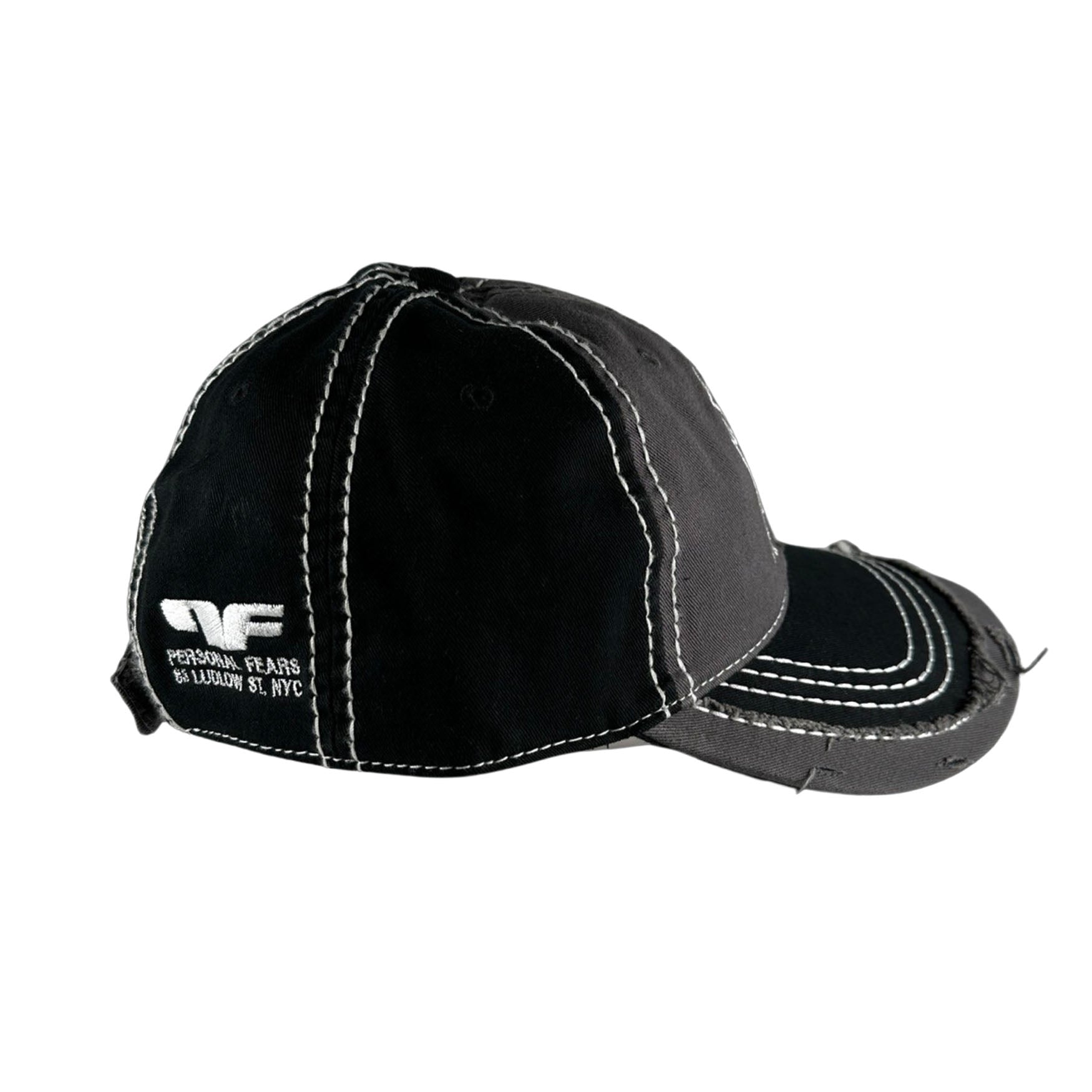 Tribal New York Shop Hat - Charcoal / White Hat Personal Fears Personal Fears Tribal New York Shop Hat - Charcoal / White - Distressed Hat