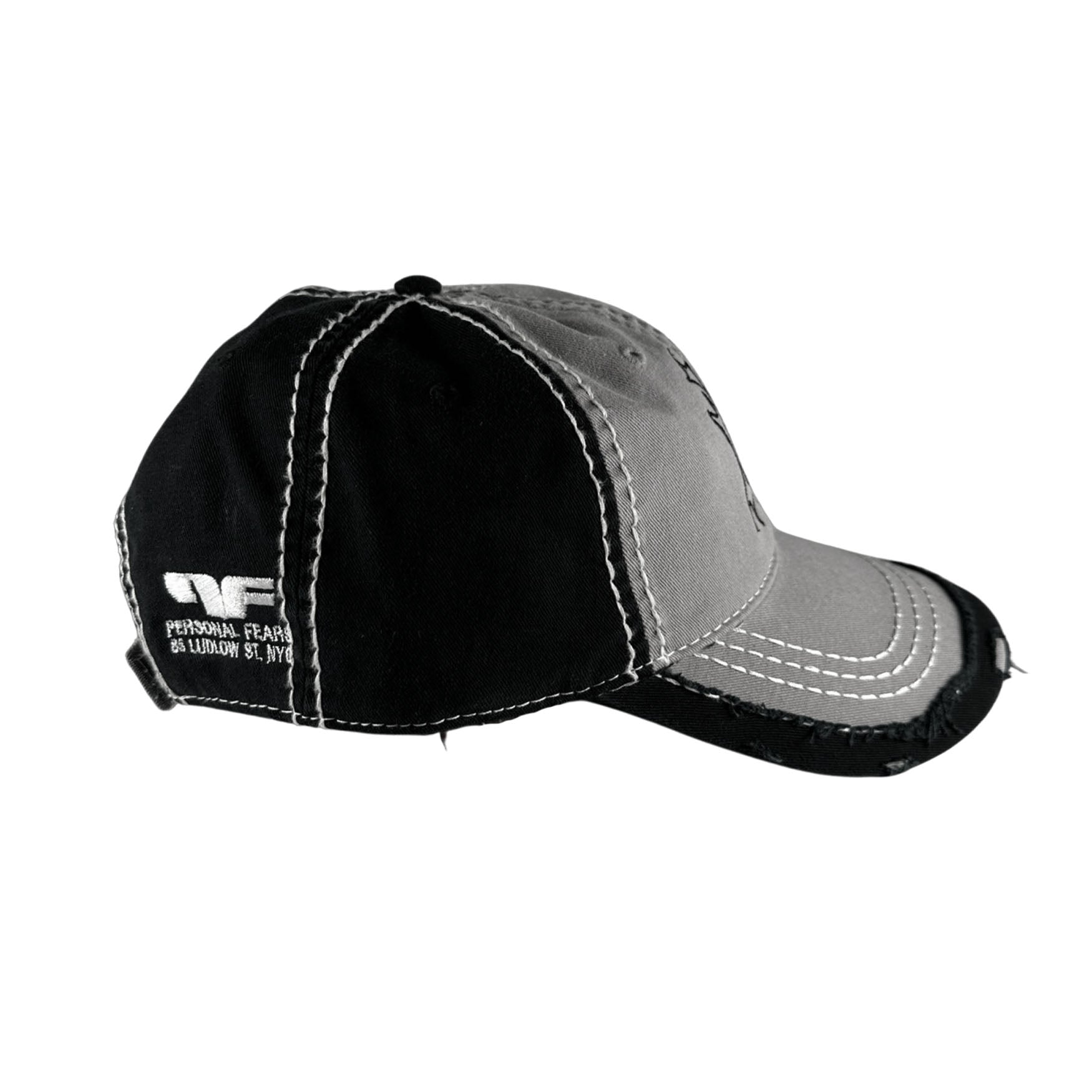Tribal New York Shop Hat - Light Grey / Black Hat Personal Fears Personal Fears Tribal New York Shop Hat - Light Grey / Black - Distressed Hat