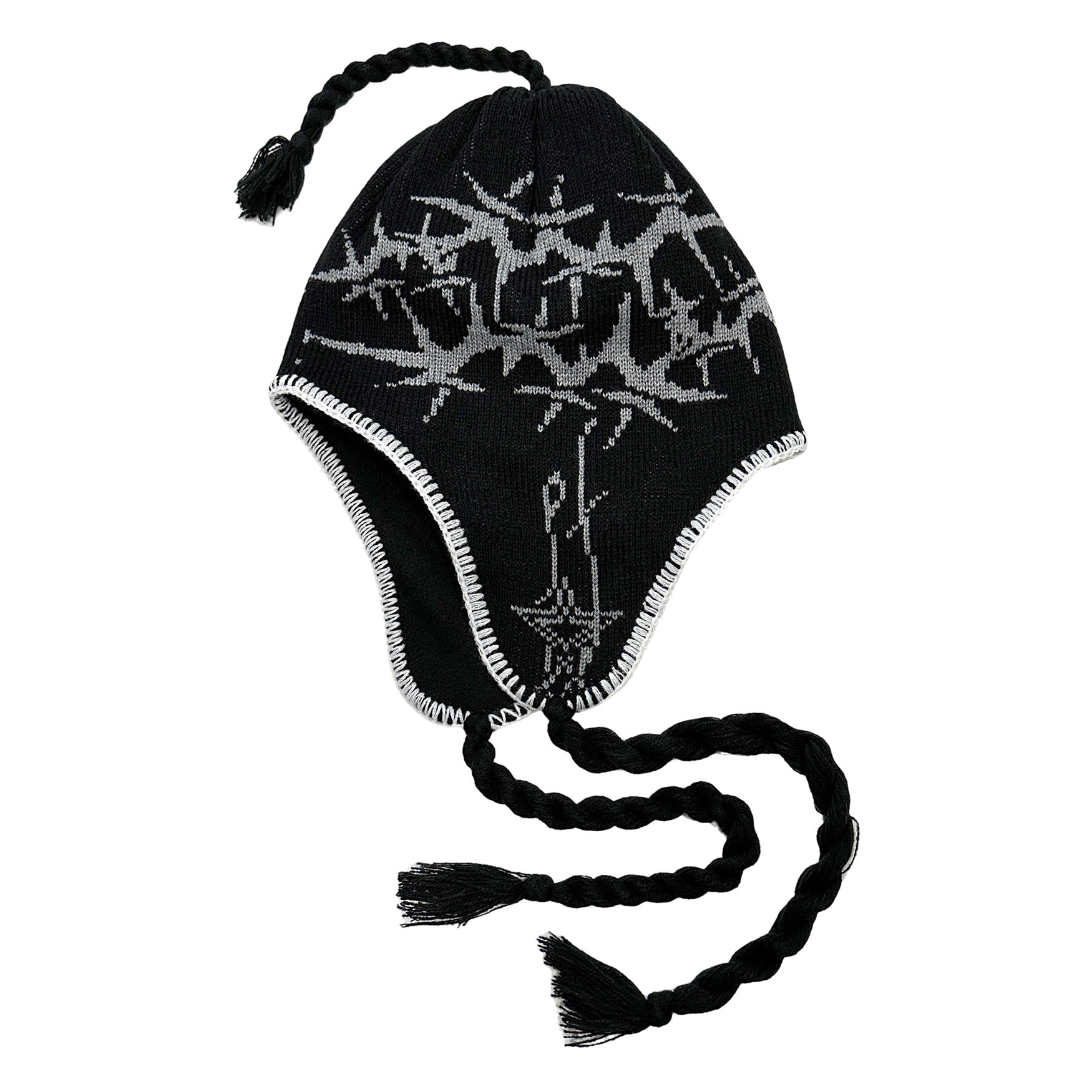 Chemist Ear Flap Beanie Hat Personal Fears Personal Fears Chemist Ear Flap Beanie - Trapper Hat - Thorns Jacquard