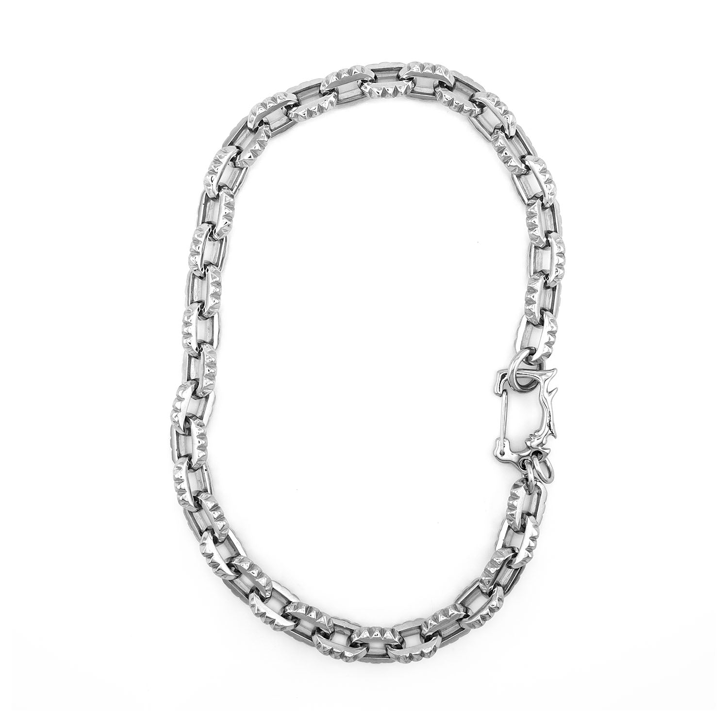 Crusher Link Necklace Necklaces Personal Fears Personal Fears Crusher Link Necklace | Spiked Rolo Links | Stainless Steel Chain