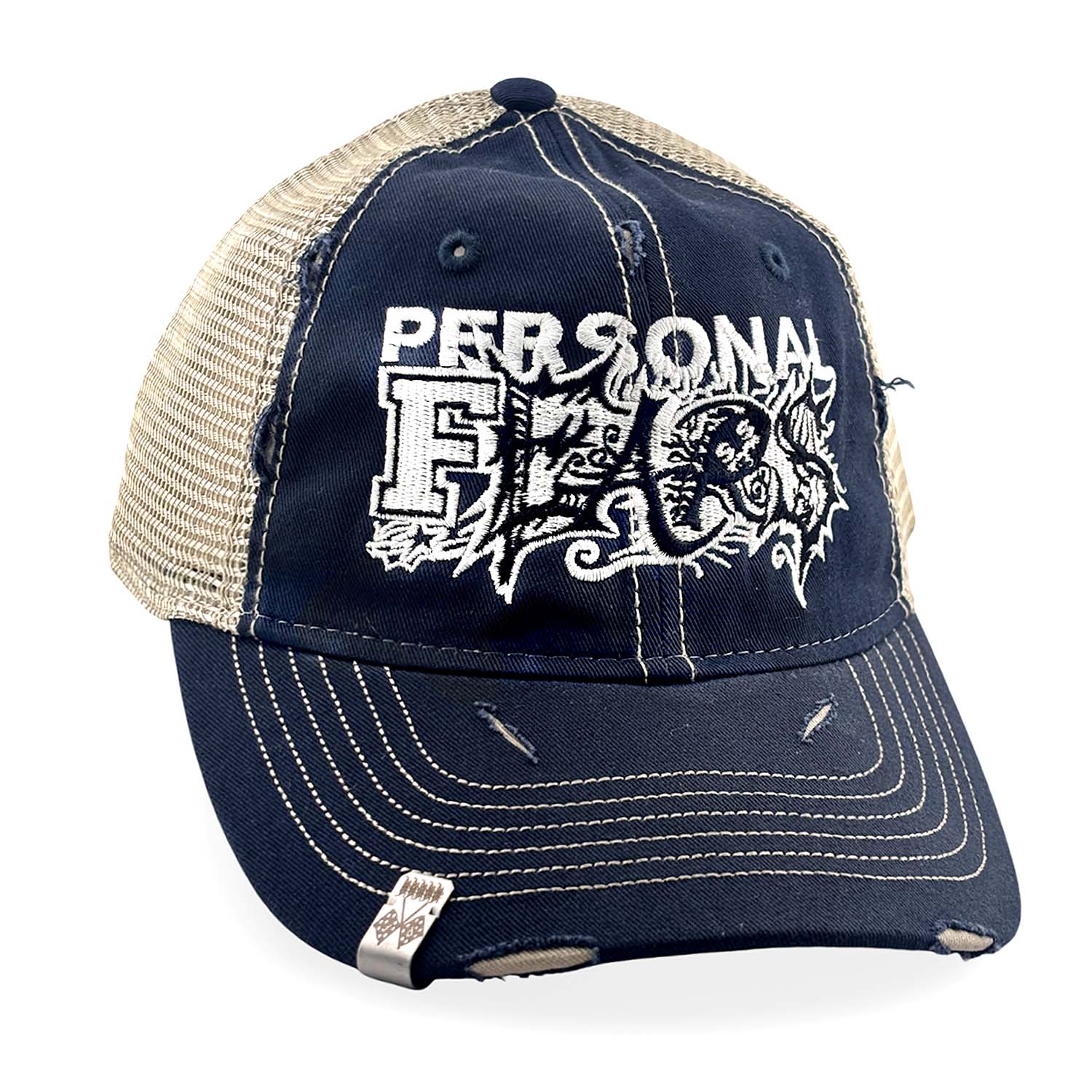 Ludlow Hat - Faded Navy Hat Personal Fears Personal Fears Ludlow Hat - Faded Navy | Distressed w/ Logo Brim Clasps