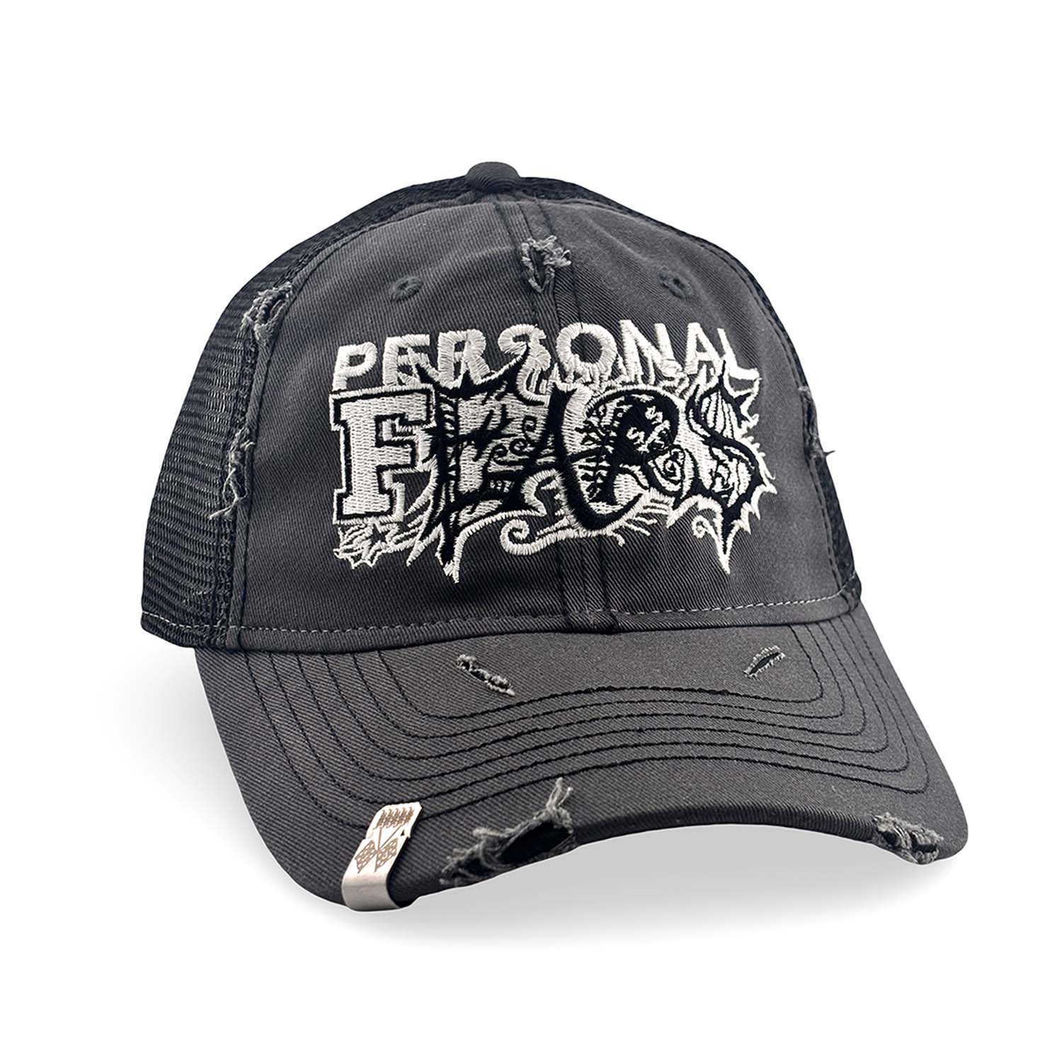 Ludlow Hat - Faded Grey Hat Personal Fears Personal Fears Ludlow Hat - Faded Grey | Distressed w/ Logo Brim Clasps
