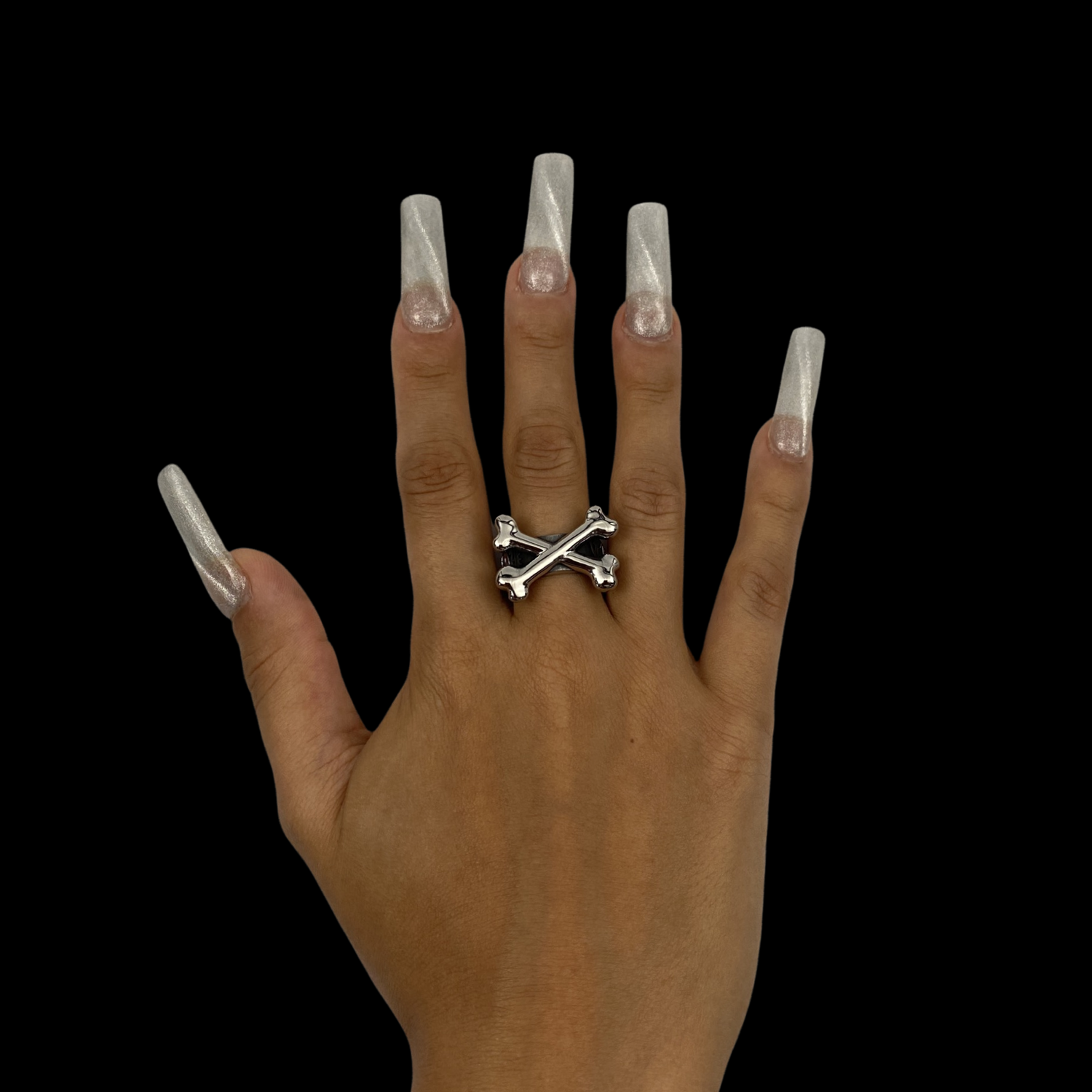 Never Surrender Crossbone Ring - Stainless Steel Rings Personal Fears Personal Fears Never Surrender Ring | Steel Cross Bone Ring | Men's Rings