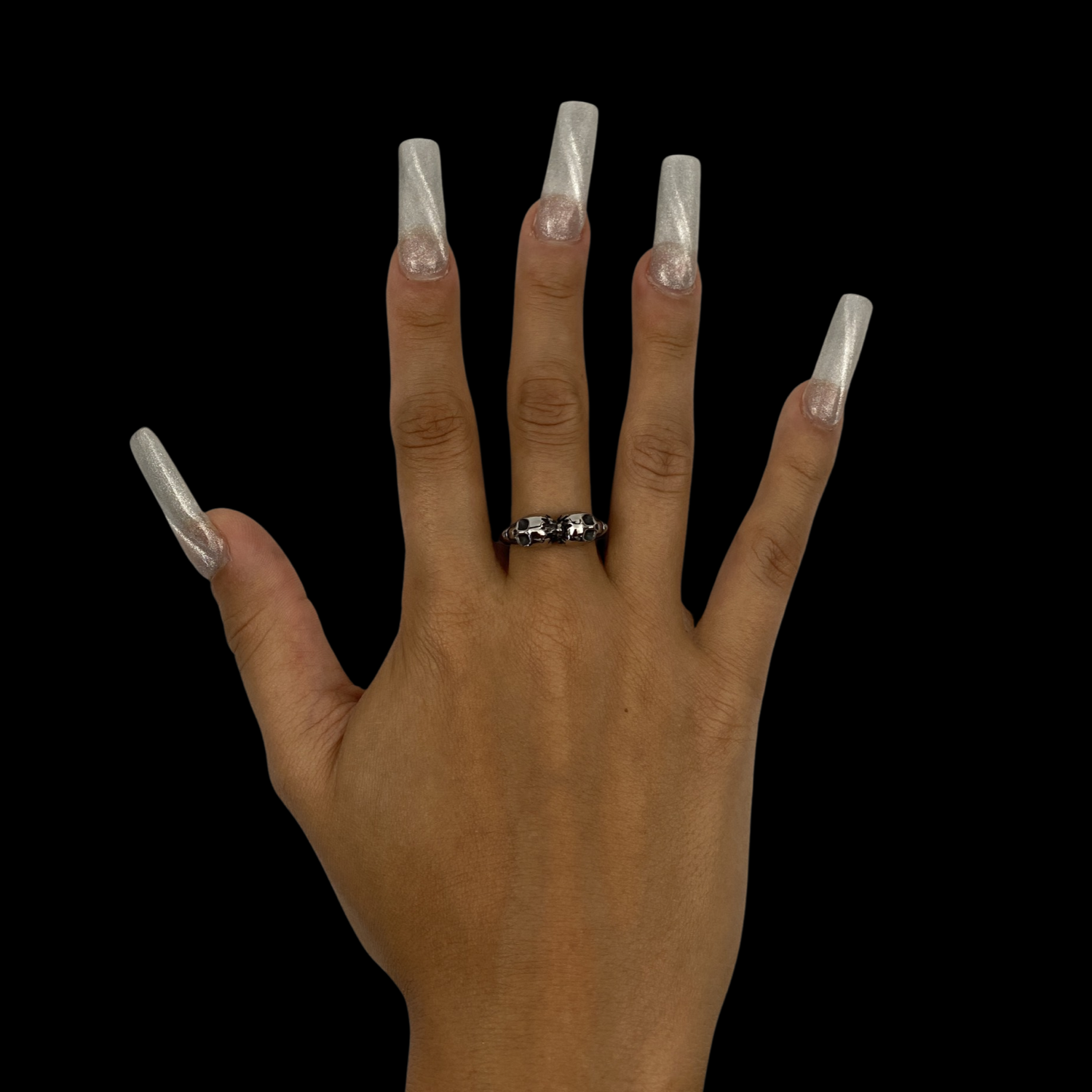 Shared Thoughts Ring - Stainless Steel Rings Personal Fears Personal Fears Shared Thoughts Ring | Skull and Brains Ring | Goth Jewelry