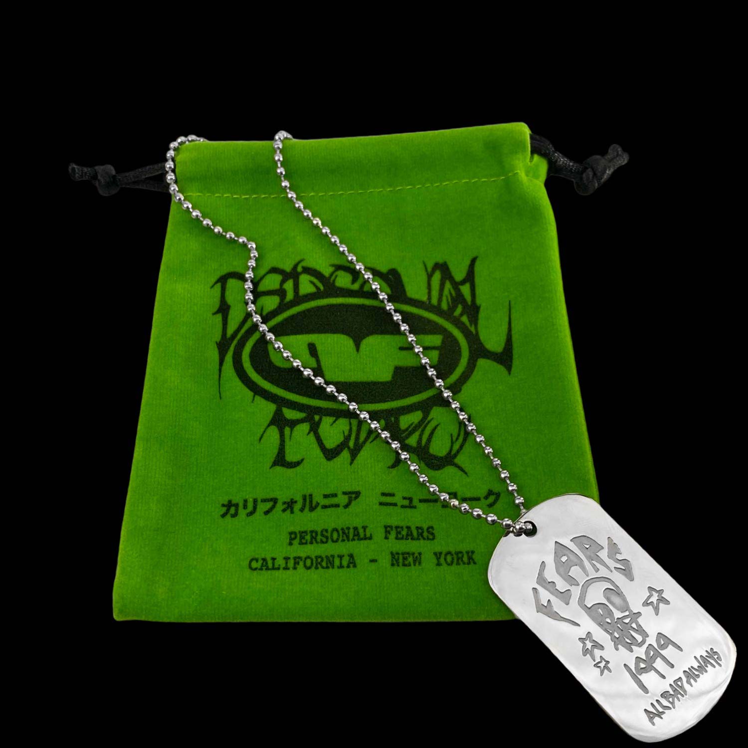 Dog Tag V Necklaces Personal Fears Personal Fears Dog Tag V | 90s Necklace | Men's Dog Tag Necklace