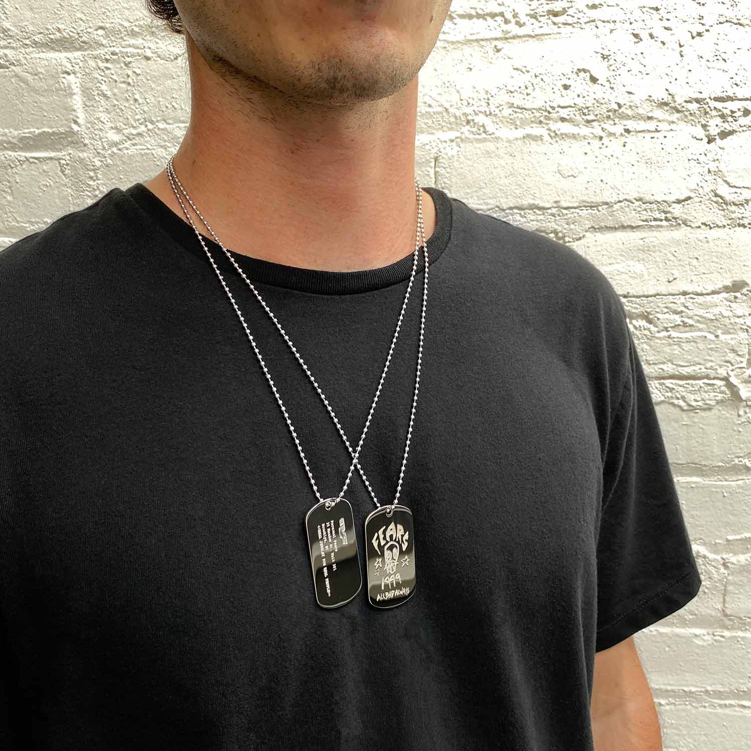 Dog Tag V Necklaces Personal Fears Personal Fears Dog Tag V | 90s Necklace | Men's Dog Tag Necklace