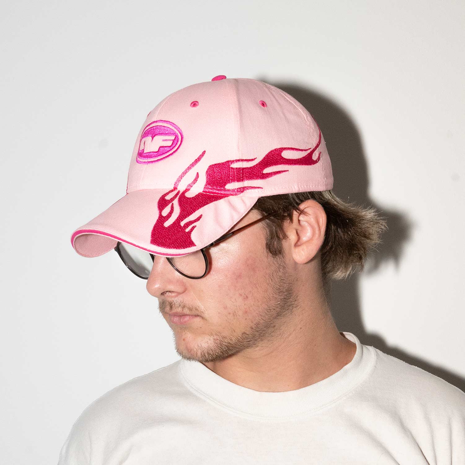 Pink Flame Racing Hat Hat Personal Fears Personal Fears Pink Flame Racing Hat | Americana | Dad Hat