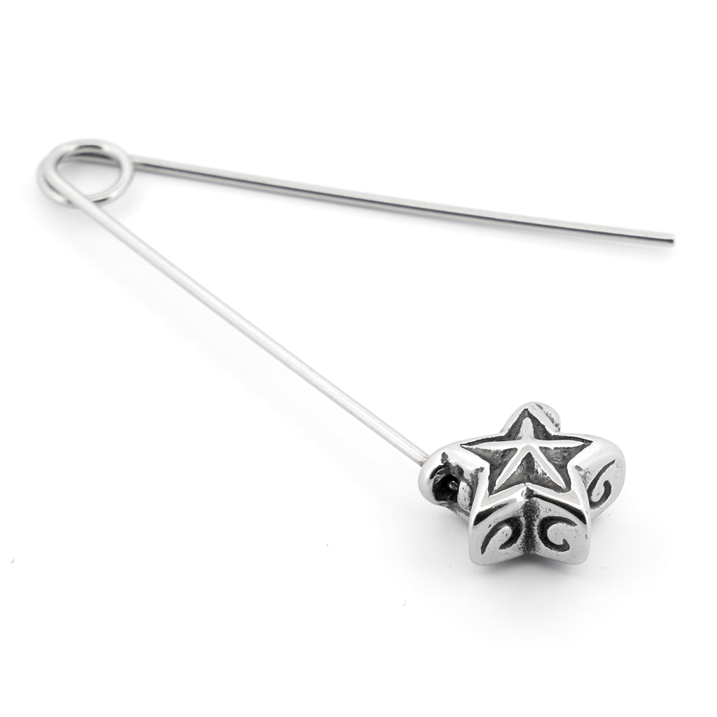 Nautical Star Safetypin Earring