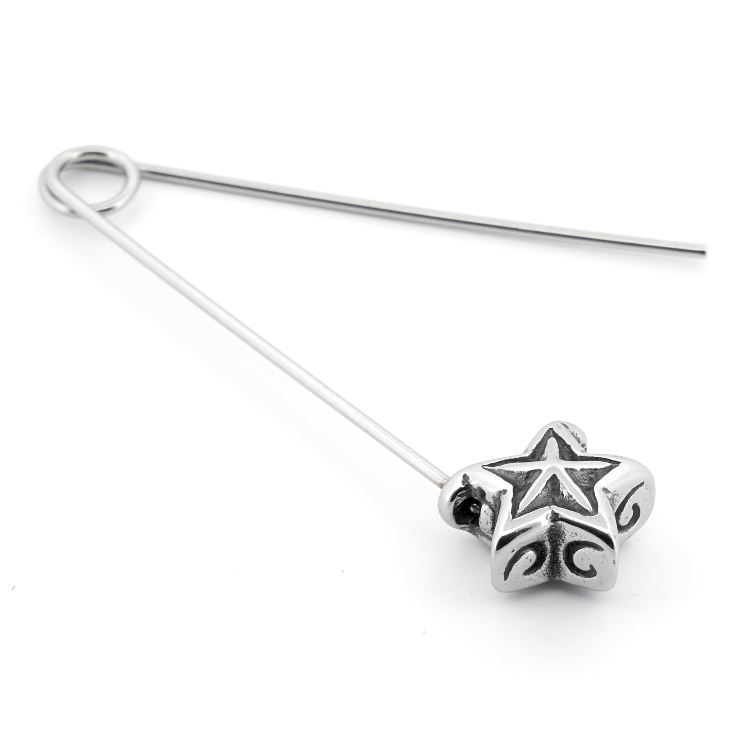 Nautical Star Safetypin Earring