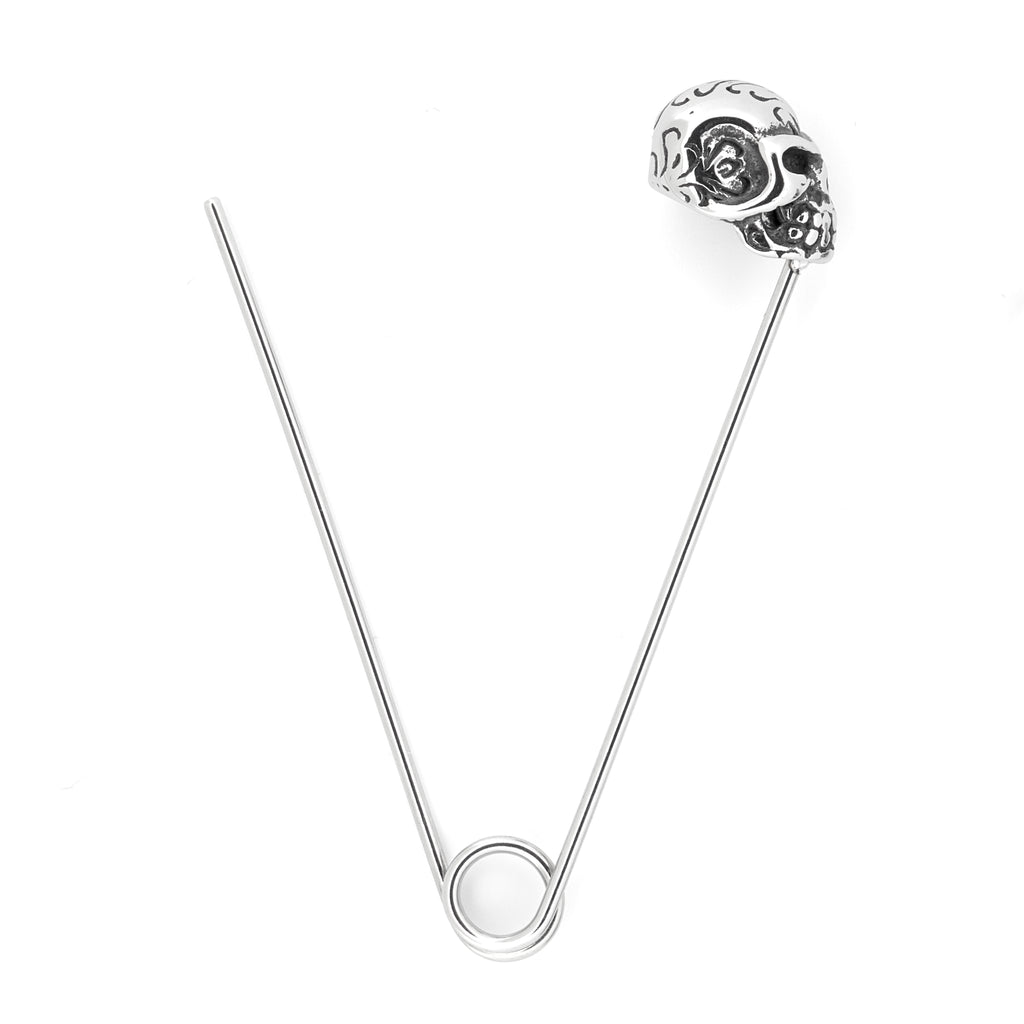 Skull Safetypin Earring
