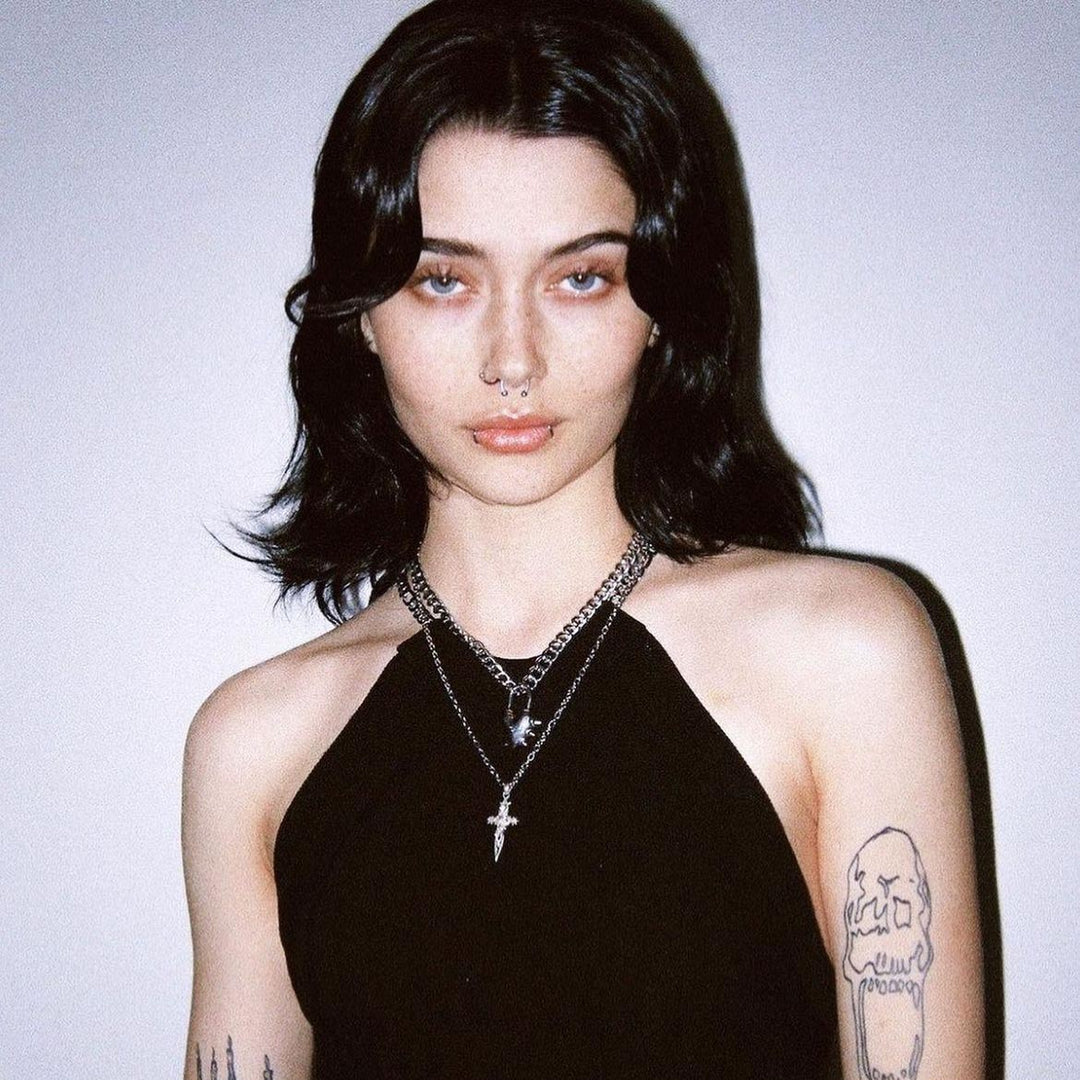 Inna Nord Wearing Personal Fears Goth Jewelry 