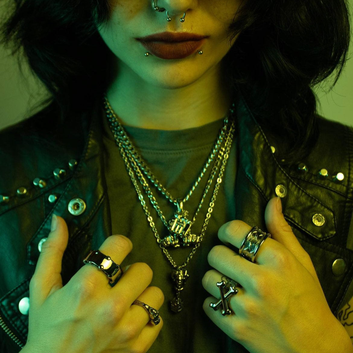 Inna Nord Wearing Goth Jewelry By Personal Fears