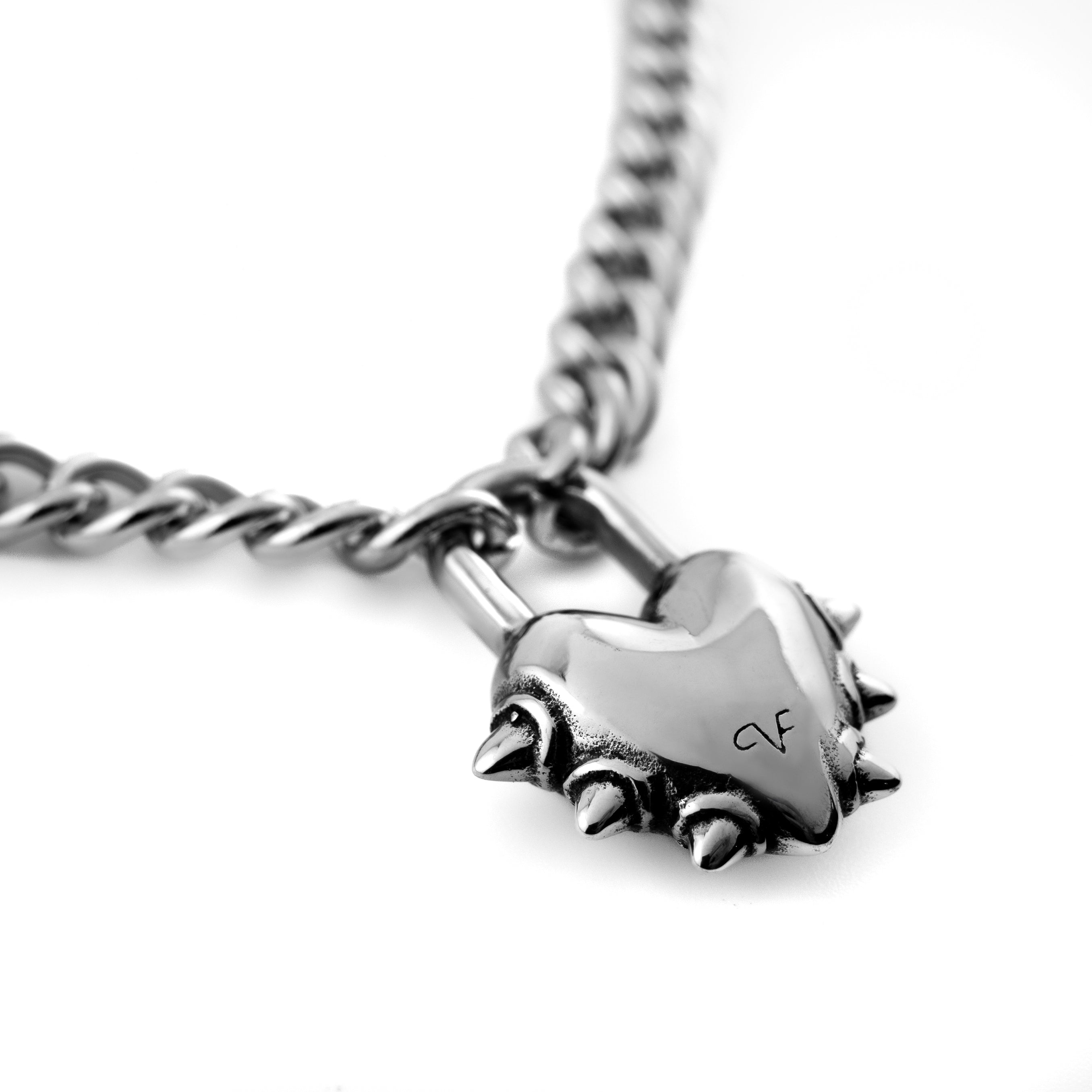 Vicious Heart Chain Necklaces Personal Fears Personal Fears Vicious Heart Chain | Heart Lock Necklace | Goth Jewelry | Punk Jewelry