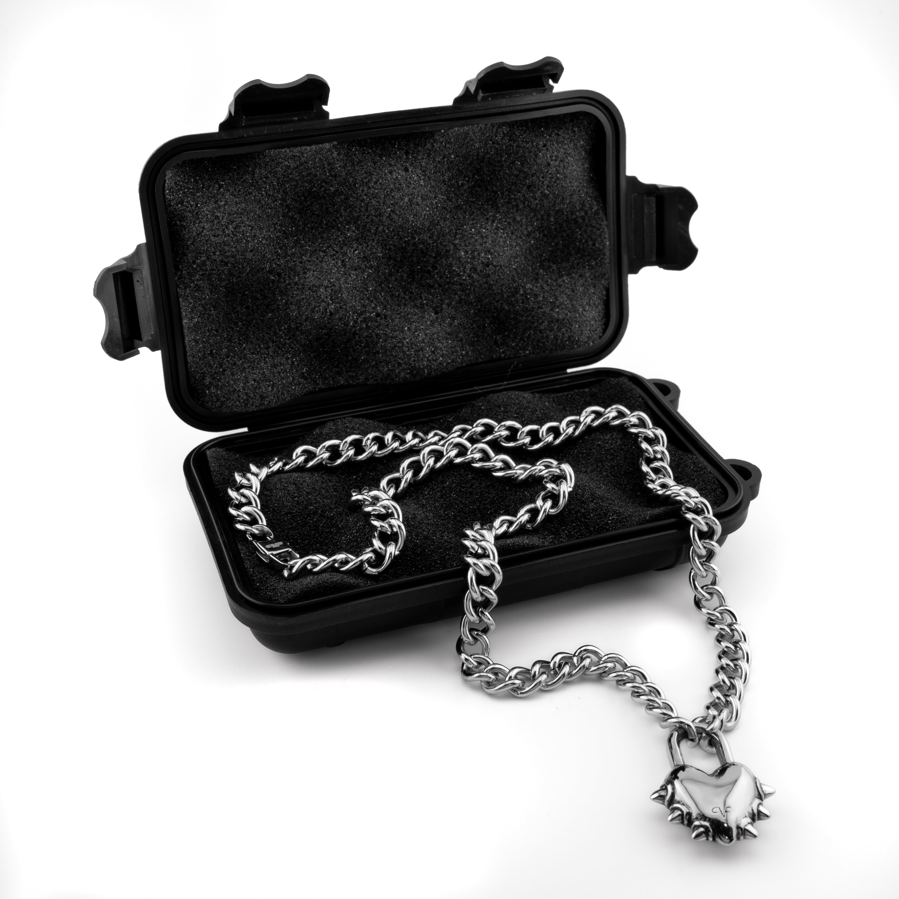 Vicious Heart Chain Necklaces Personal Fears Personal Fears Vicious Heart Chain | Heart Lock Necklace | Goth Jewelry | Punk Jewelry