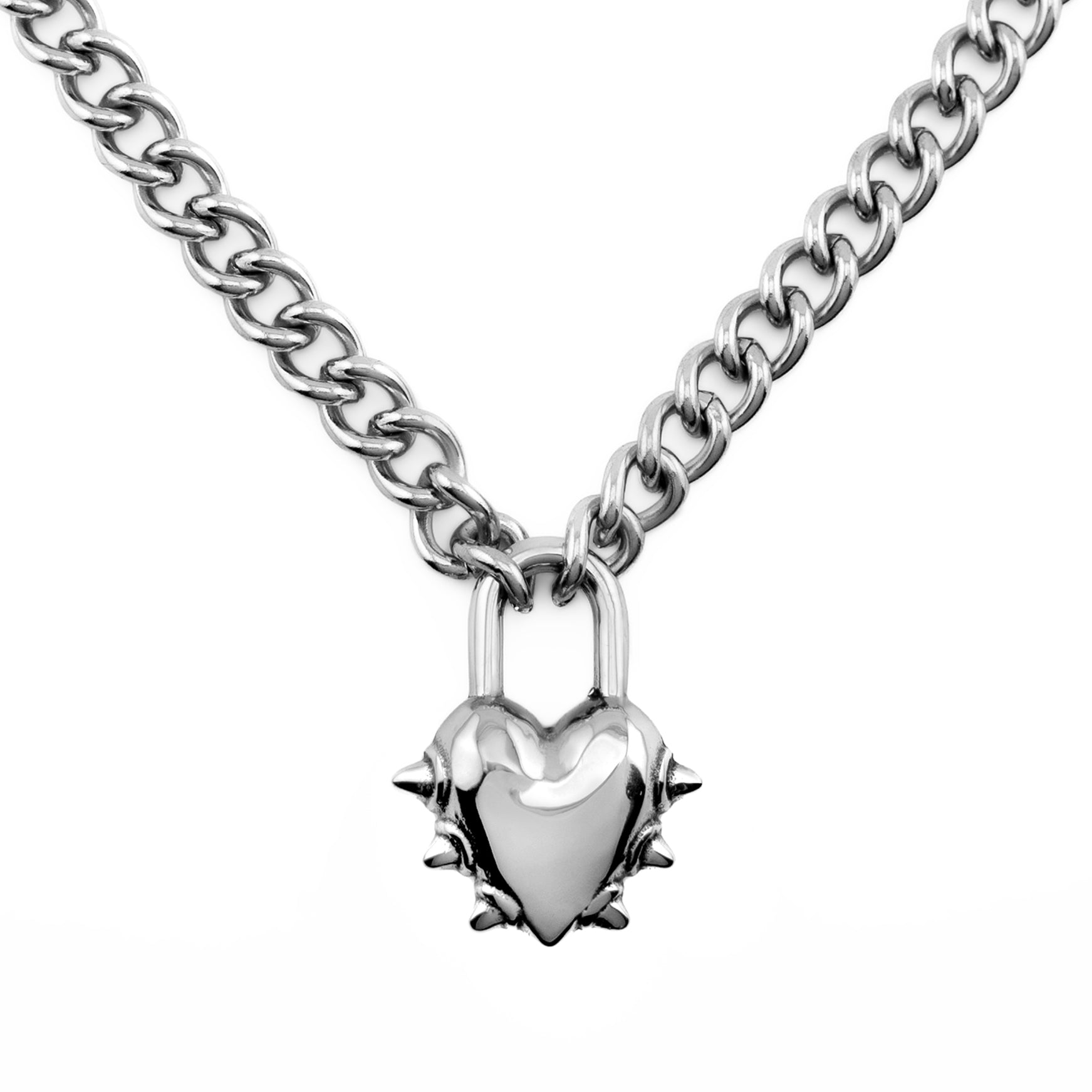 Vicious Heart Chain Necklaces Personal Fears Personal Fears Vicious Heart Chain | Heart Lock Necklace | Goth Jewelry | Punk Jewelry