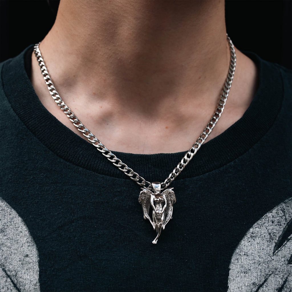 "Protect Me" Angel Pendant Necklaces Personal Fears Personal Fears "Protect Me" Angel Pendant | Angel Wing Pendant | Silver Goth Jewelry