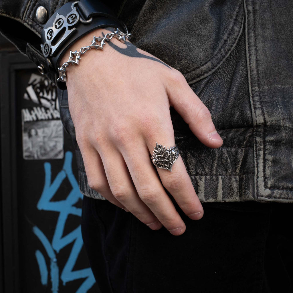 Silver Sacred Heart Ring