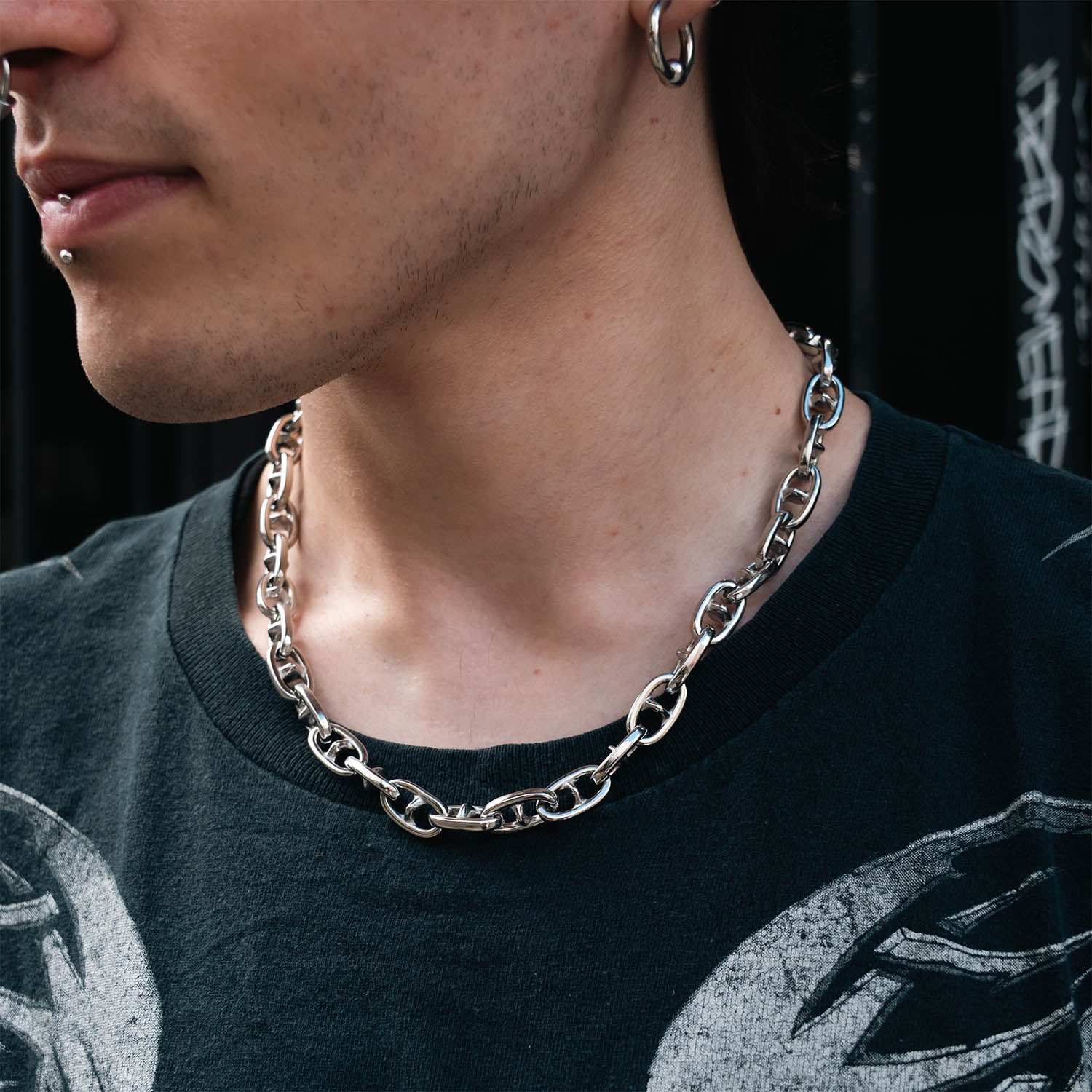 Spiked Anchor Chain Necklace
