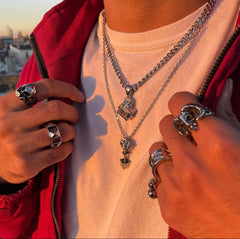 Guy Wearing Personal Fears Stainless Steel Necklace