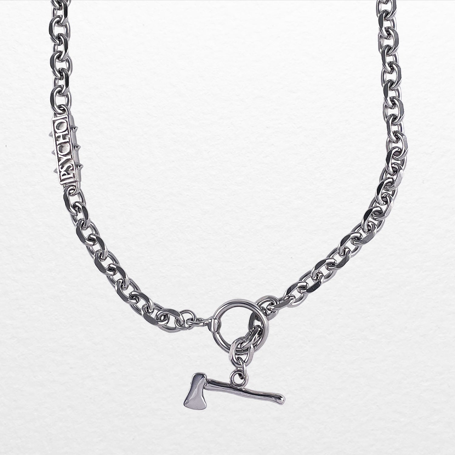 Personal Fears X American Psycho Axe Chain Necklace in Stainless Steel