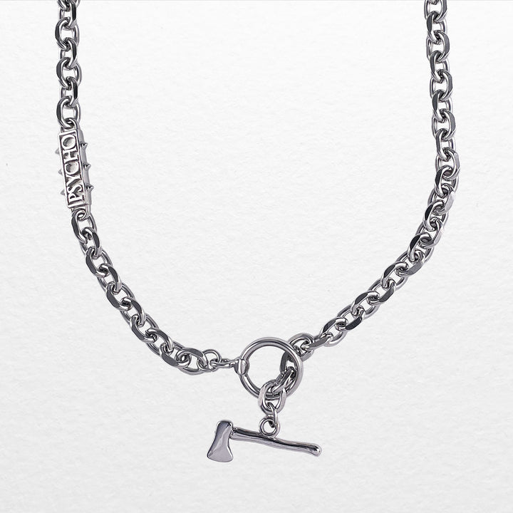 Personal Fears X American Psycho Axe Chain Necklace in Stainless Steel