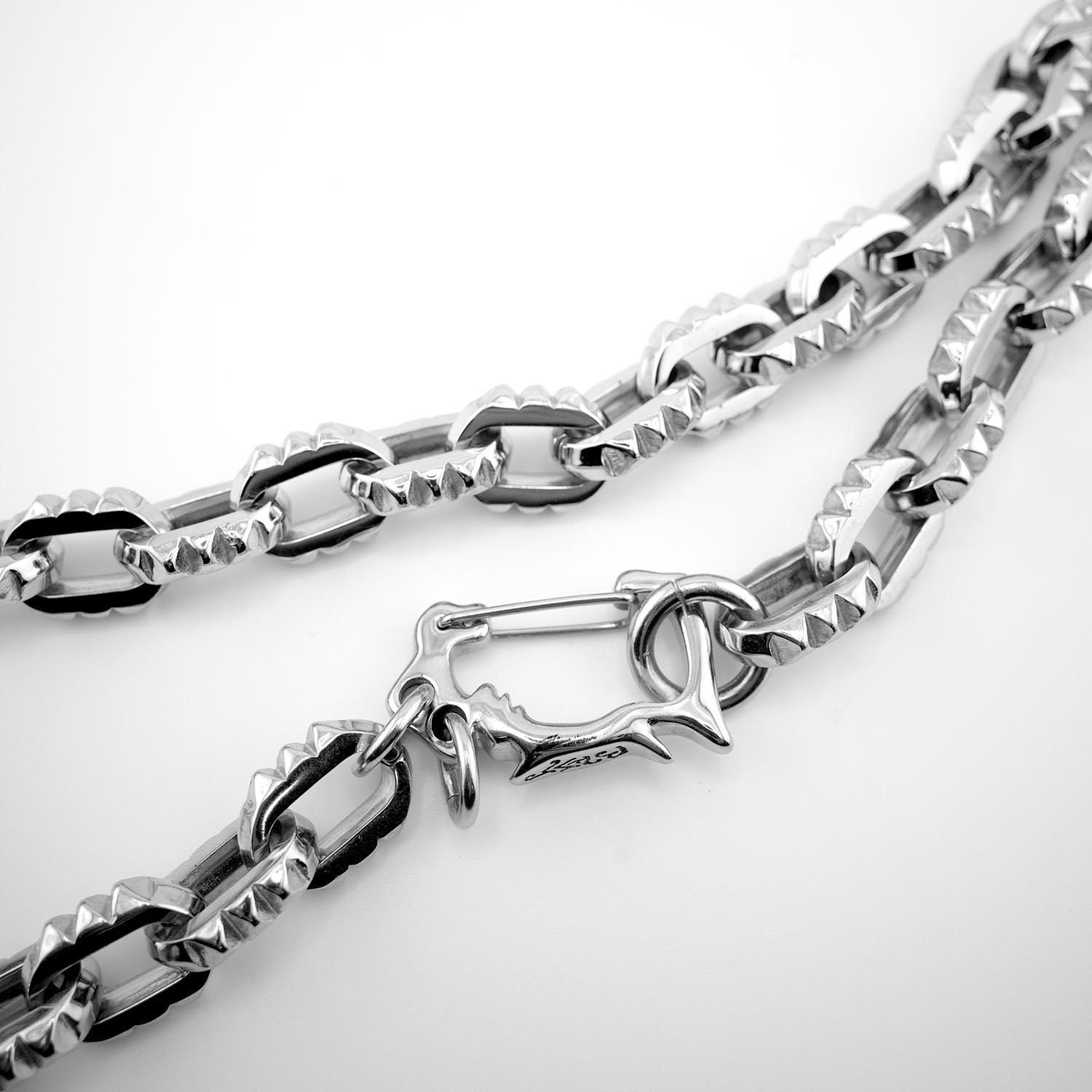 Crusher Link Necklace | Spiked Rolo Links | Stainless Steel Chain