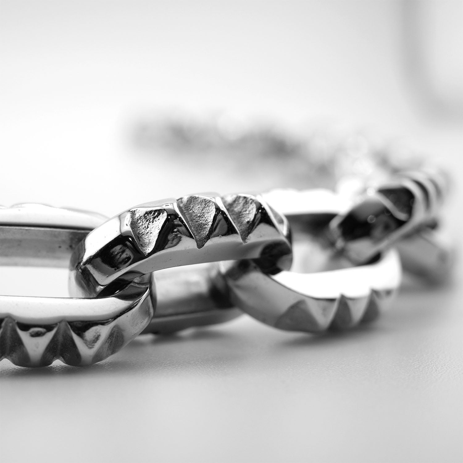 Crusher Link Necklace | Spiked Rolo Links w/ Custom Carabiner Clasp
