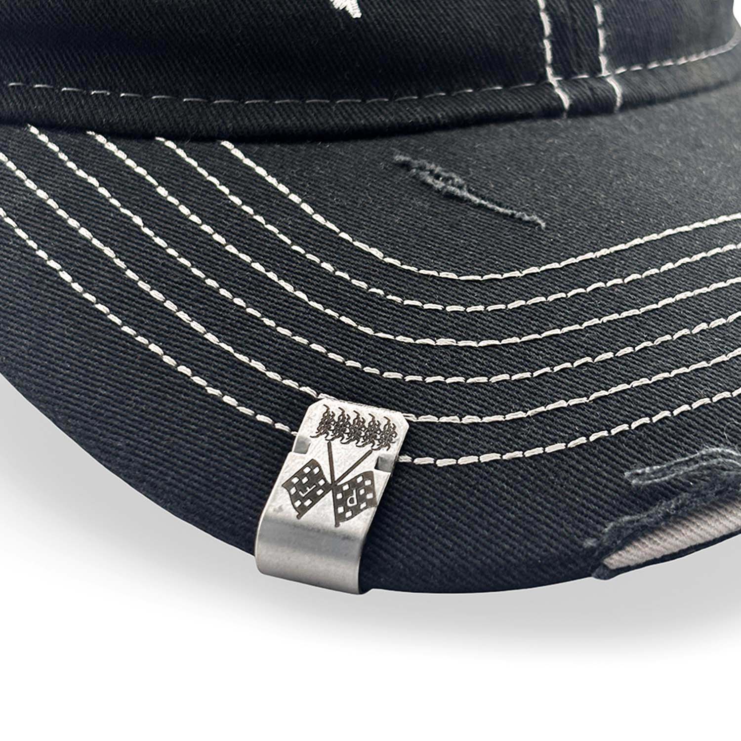 Ludlow Hat - Faded Black Hat Personal Fears Personal Fears Ludlow Hat - Faded Black | Distressed w/ Logo Brim Clasps