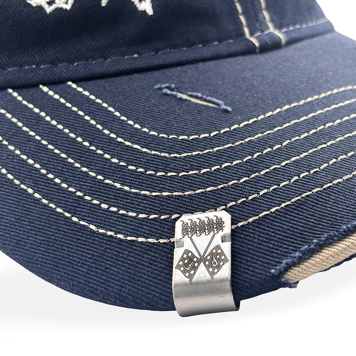 Ludlow Hat - Faded Navy | Distressed w/ Logo Brim Clasps