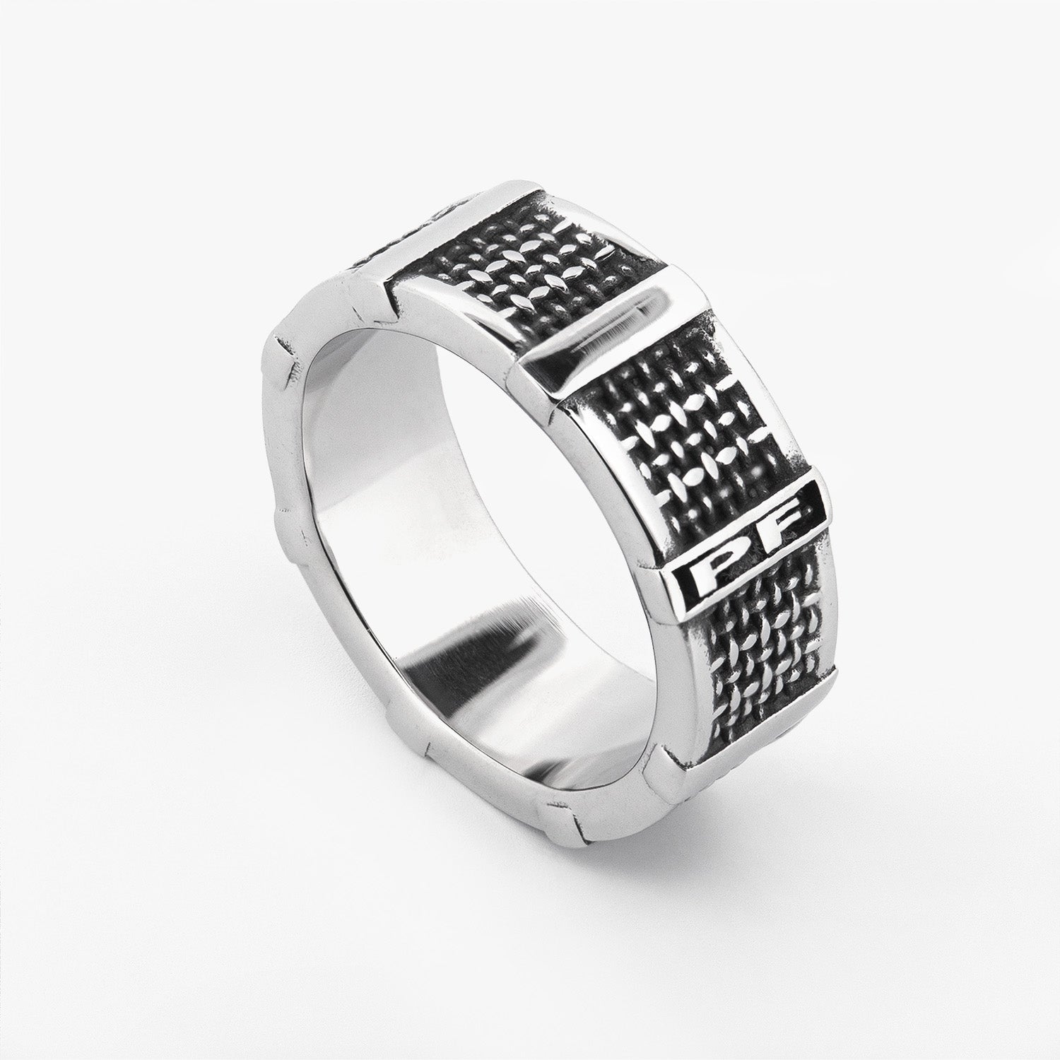 Hot Rod Ring Rings Personal Fears Personal Fears Hot Rod Ring - Chrome Ring - Mesh Silver Jewelry