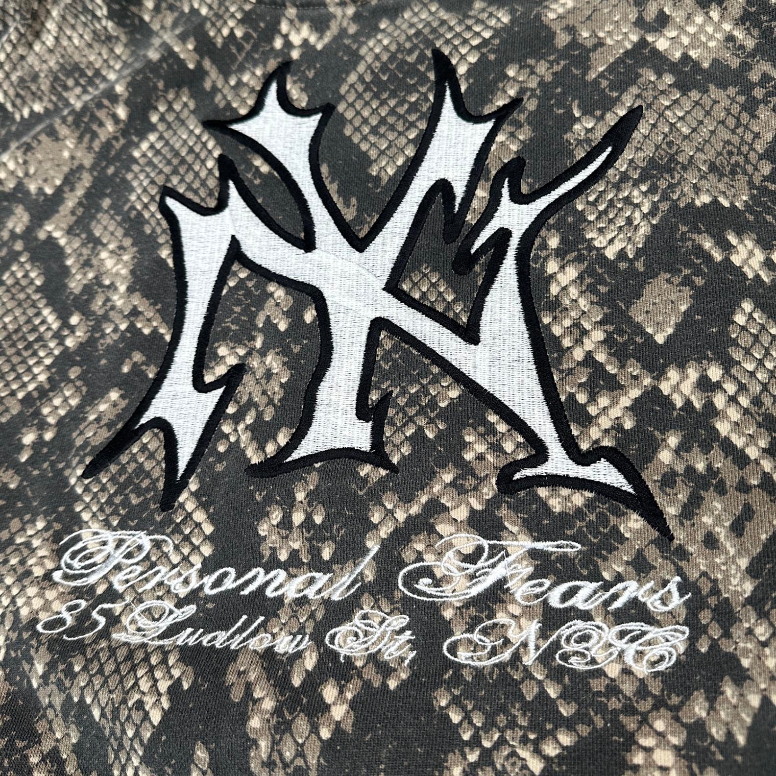 Embroidered NY Hoodie - Snakeskin