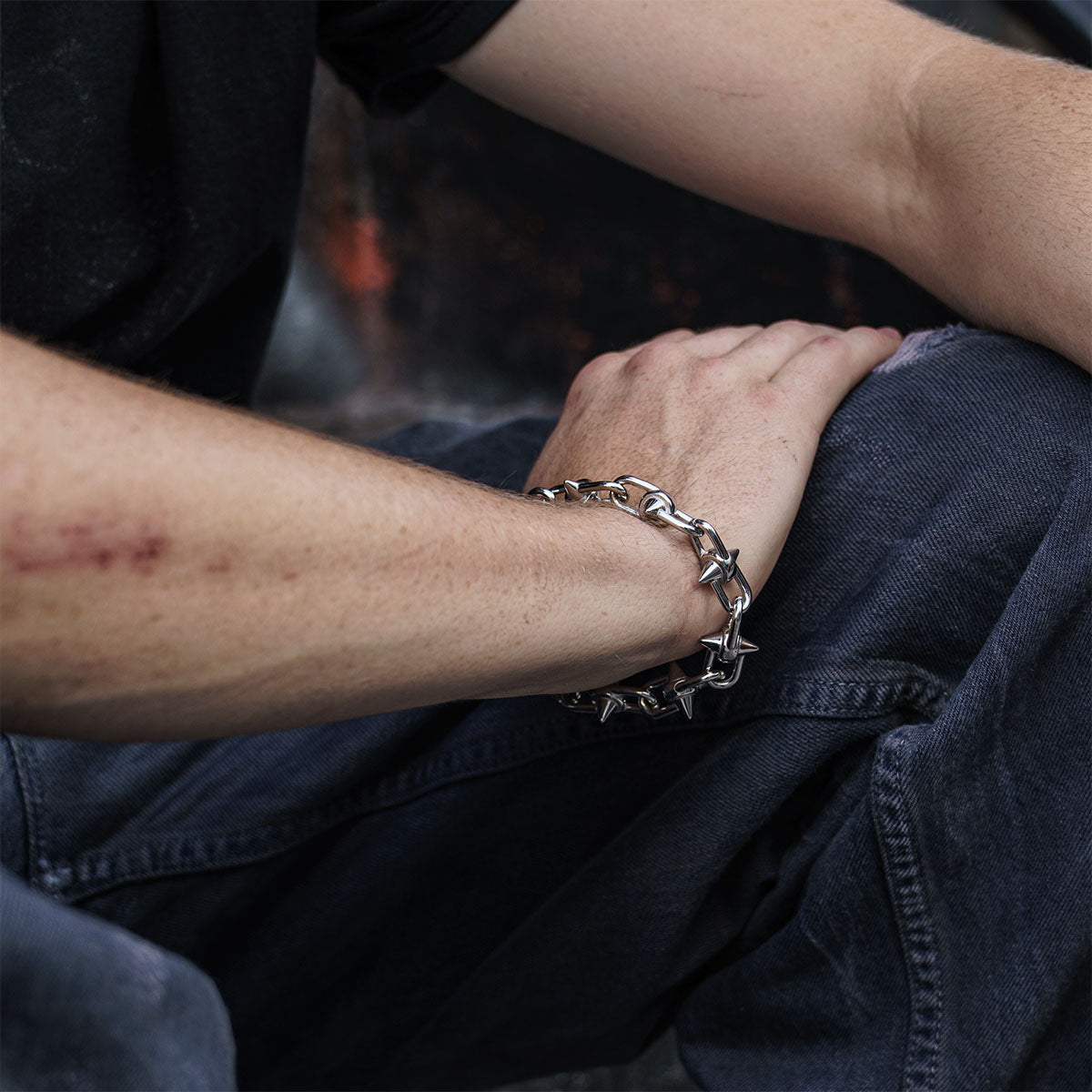 Shrapnel Bracelet bracelet Personal Fears Personal Fears Shrapnel Bracelet - Punk Chain - Spiked Chain Stainless Steel