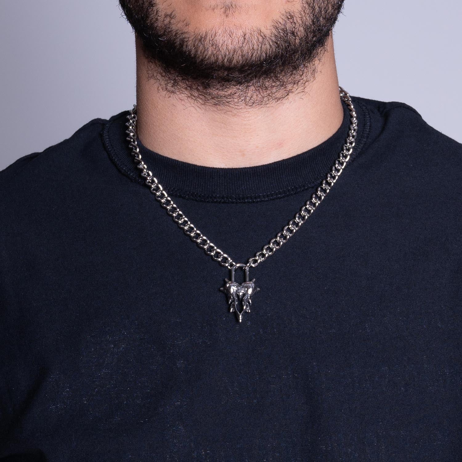 Feral Heart Pendant | Punk Lock Chain