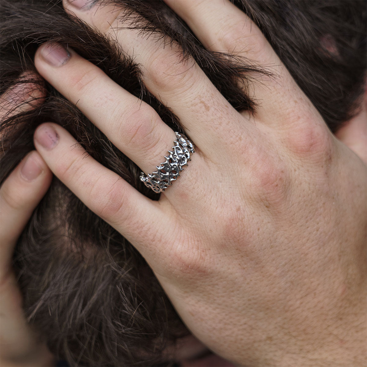 Sludge Ring Rings Personal Fears Personal Fears Sludge Ring - Organic Molten Stainless Steel Statement Ring