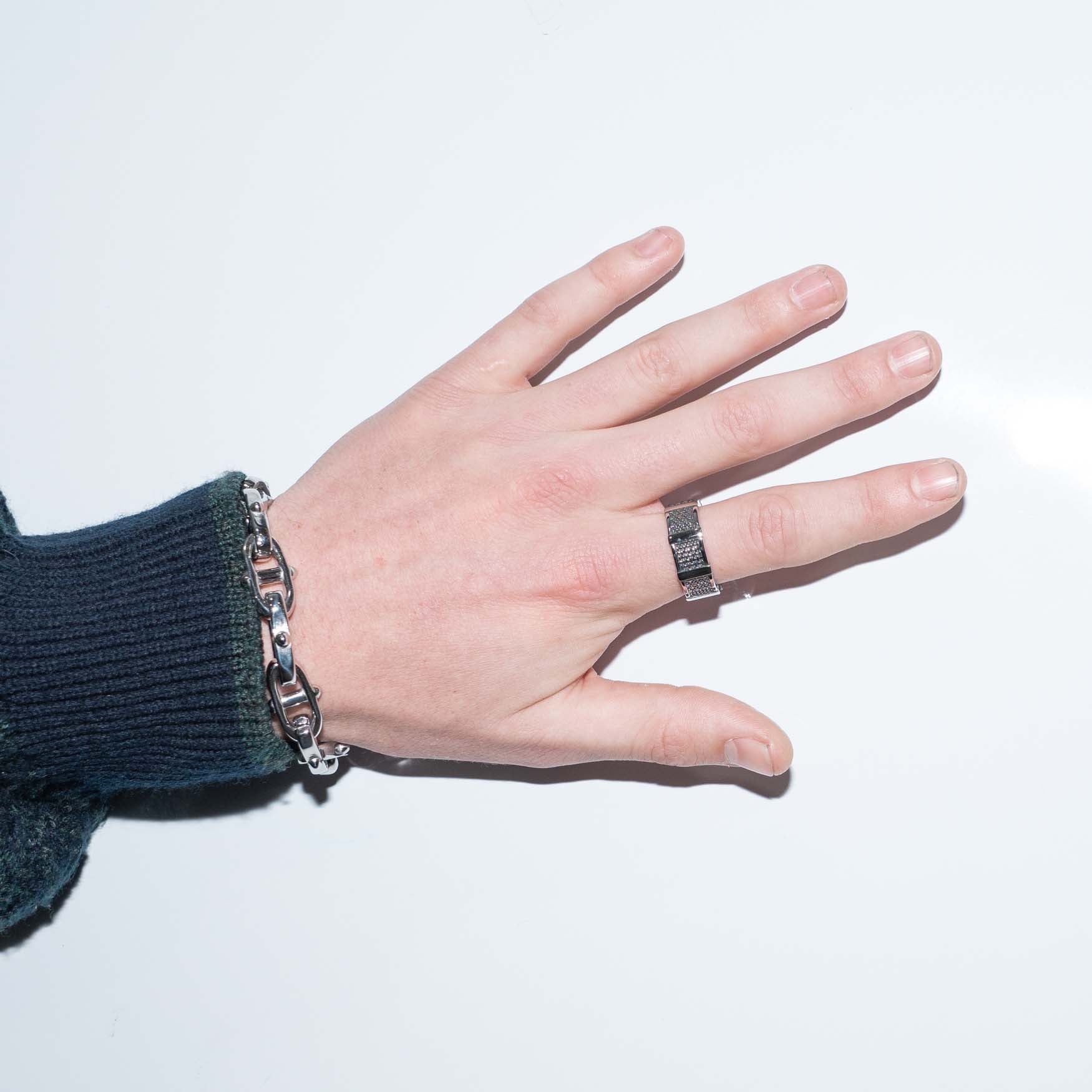Hot Rod Ring Rings Personal Fears Personal Fears Hot Rod Ring - Chrome Ring - Mesh Silver Jewelry