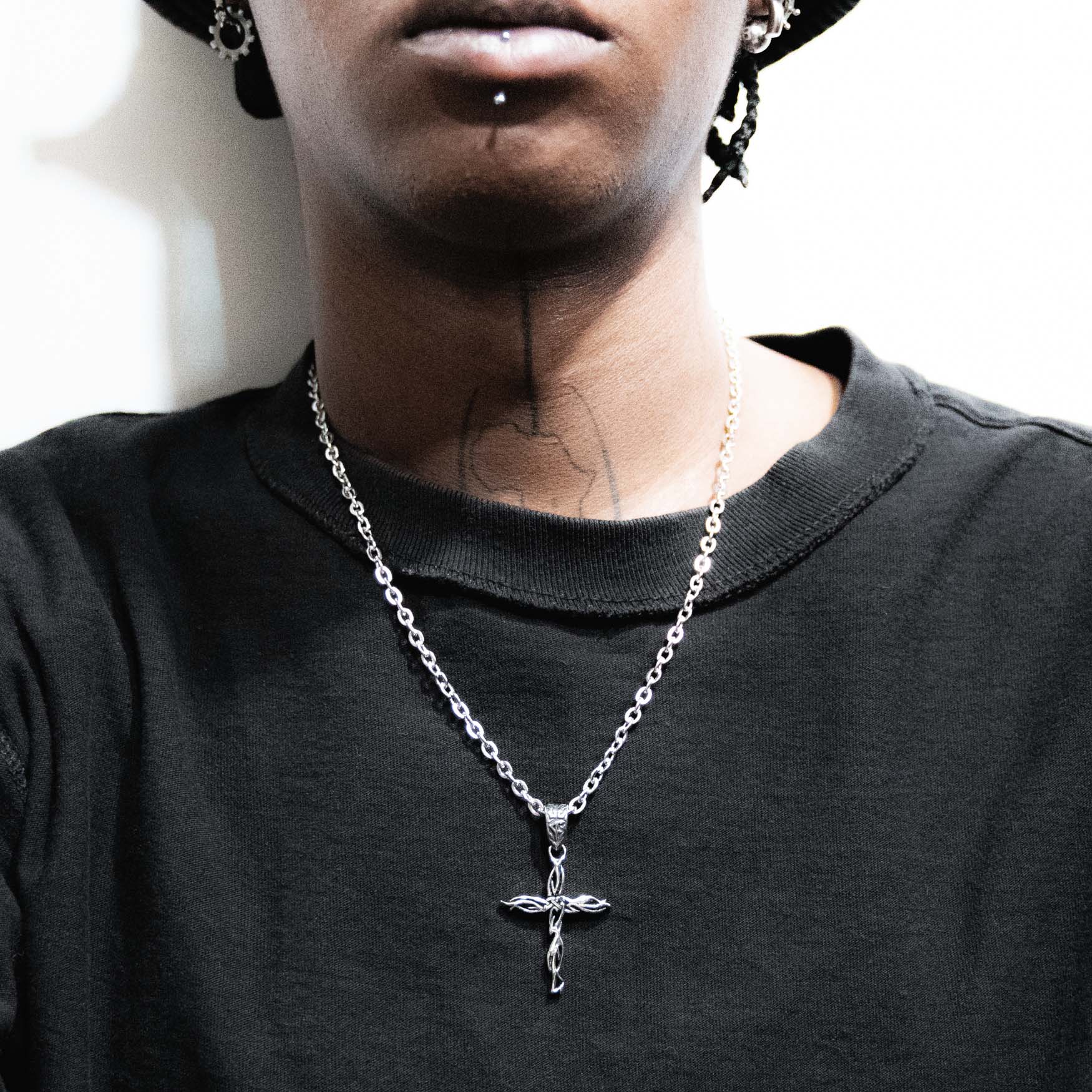 Tribal Cross Pendant Necklaces Personal Fears Personal Fears Tribal Cross Pendant - Tattoo Style Jewelry - Stainless Steel