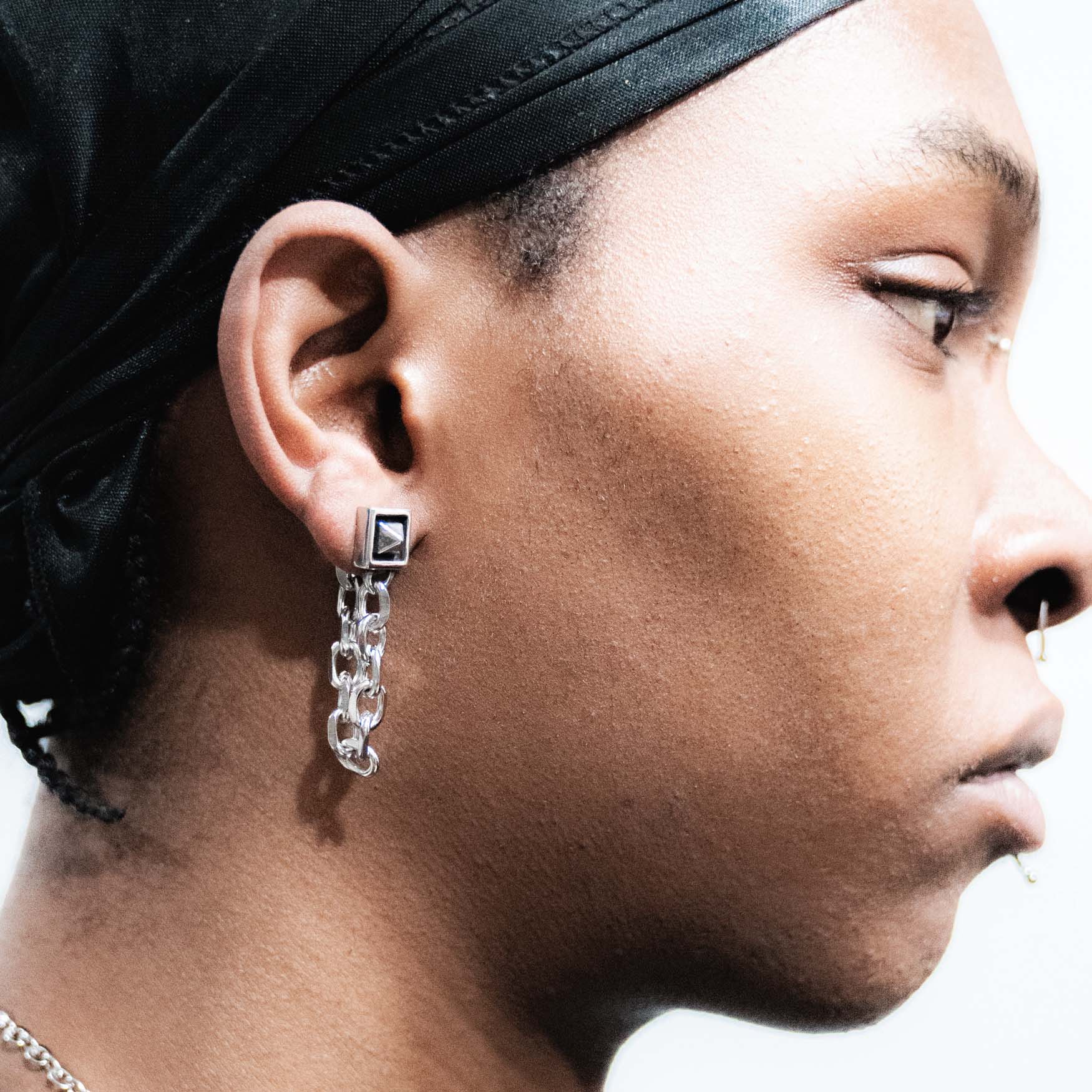 Studd Chain Earring earring Personal Fears Personal Fears Studd Chain Earring - Spike Chain Earrings - Punk Jewelry
