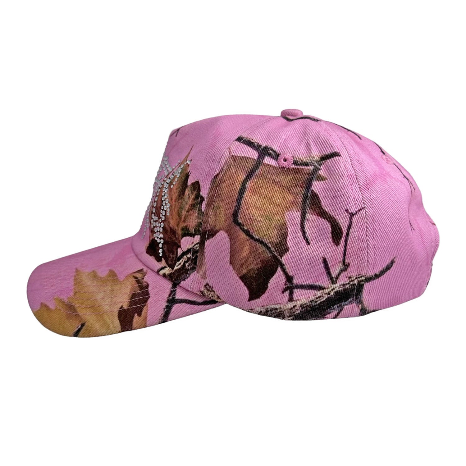 Rhinestone Camo Hat - Pink
