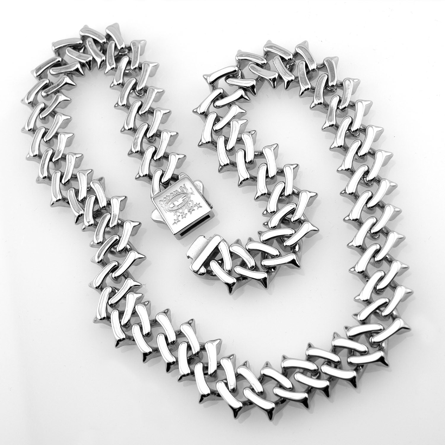 Raptor Link 2.0 XL Necklace | Stainless Steel | Spiked Cuban Link