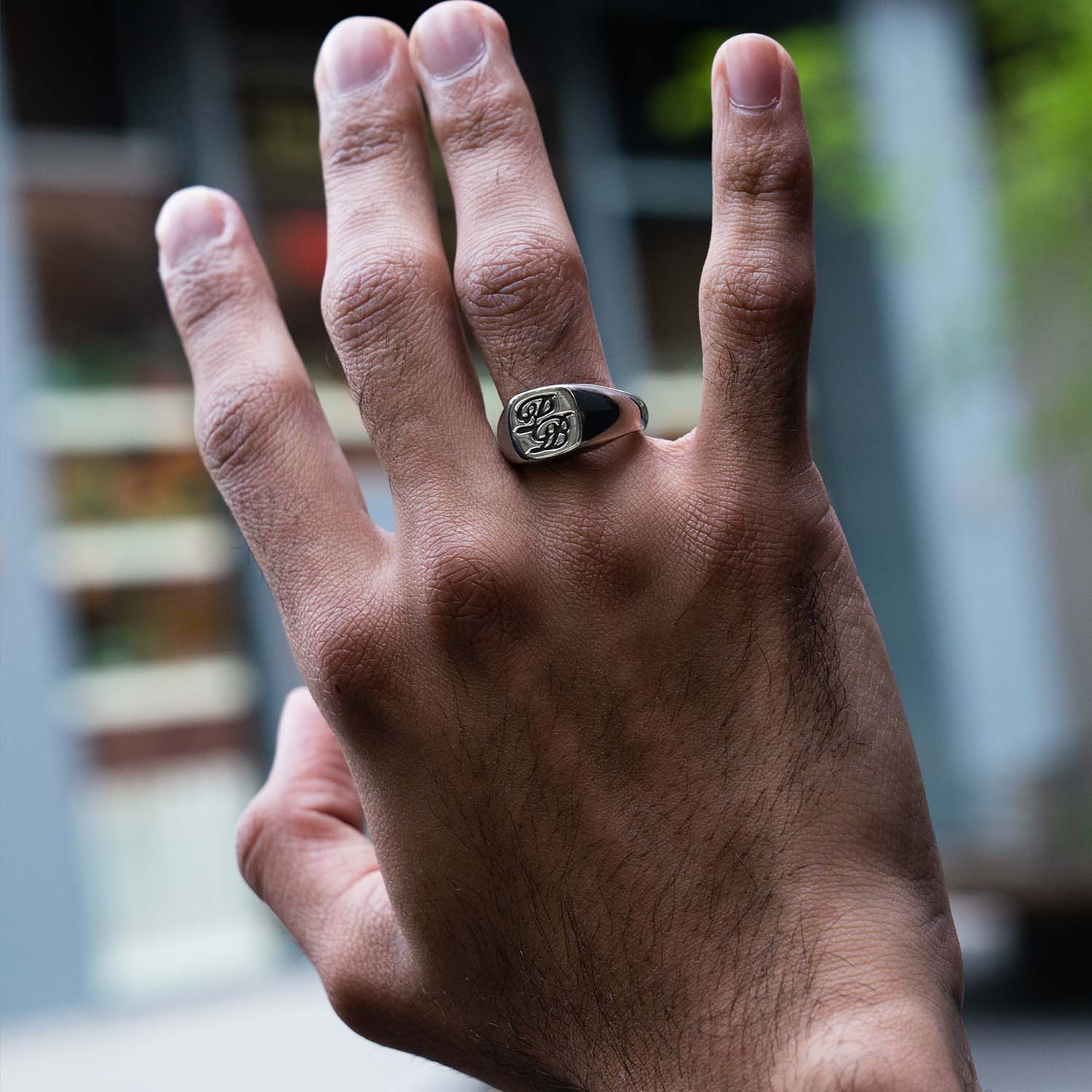 Personal Fears X American Psycho Patrick Bateman Signet Ring on hand