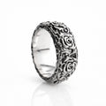 Silver Rose Band Ring