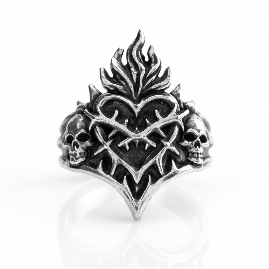 Silver Sacred Heart Ring