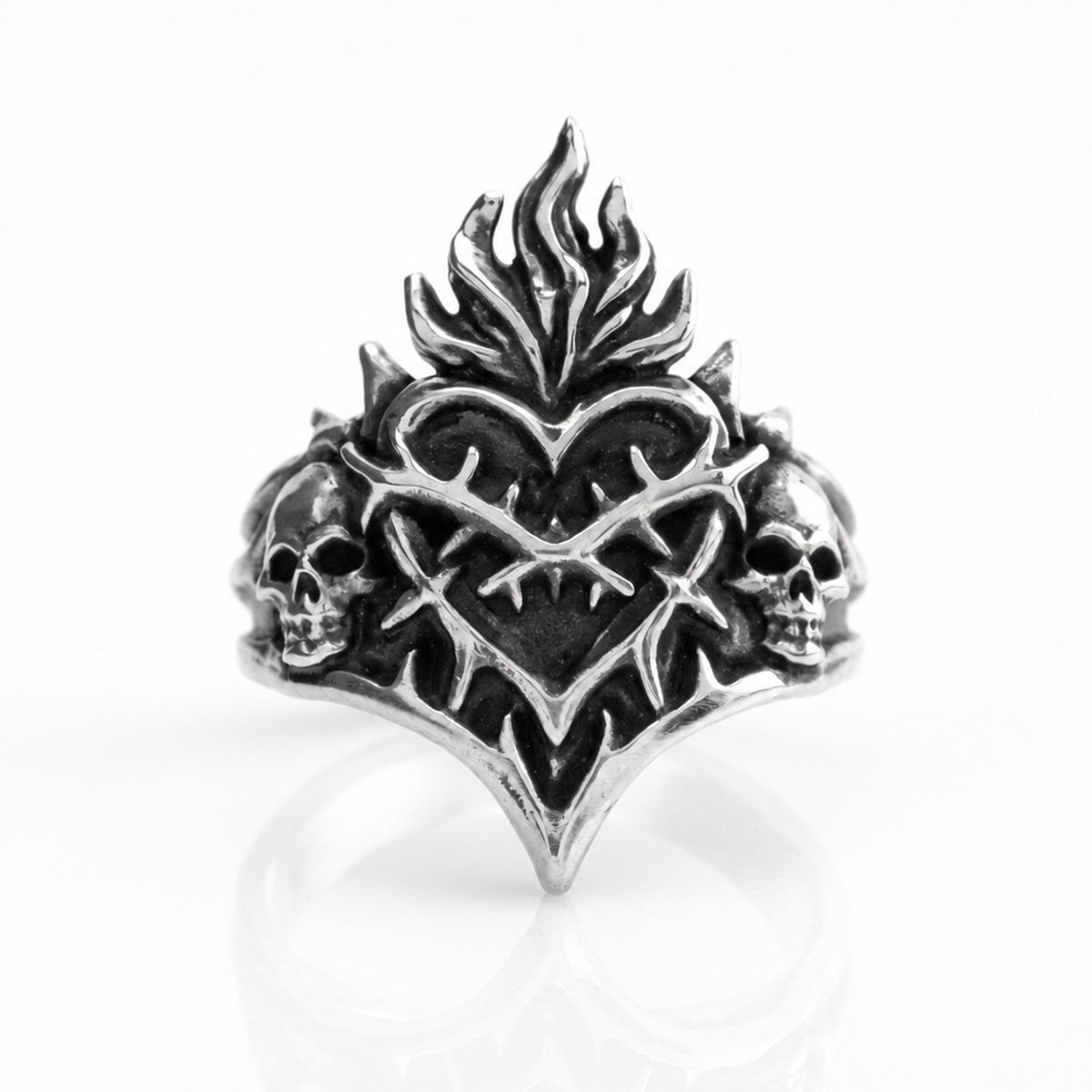 Silver Sacred Heart Ring