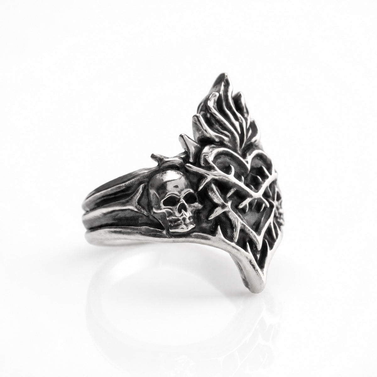Silver Sacred Heart Ring