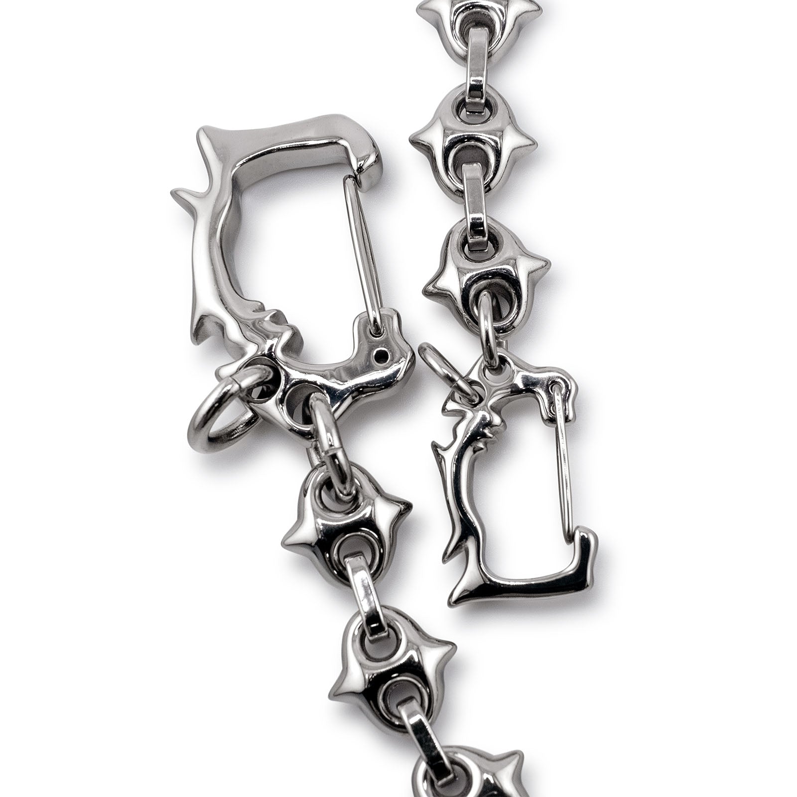 GUCCI ウォレットチェーン シルバー Spiked Gucci Link Wallet Chain
